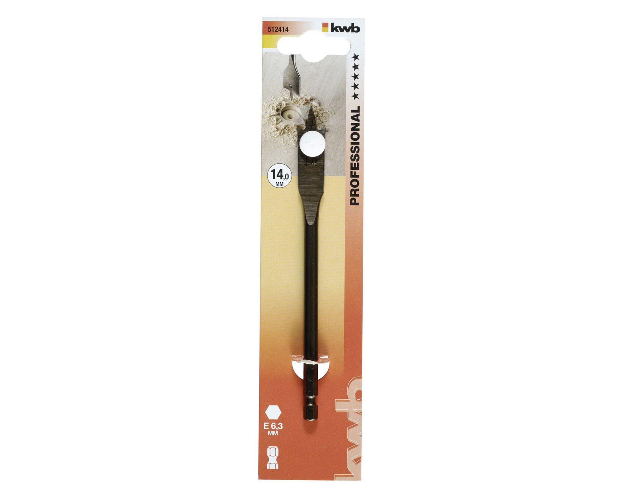 Broca plana para maderas 14 mm 512414 KWB-2