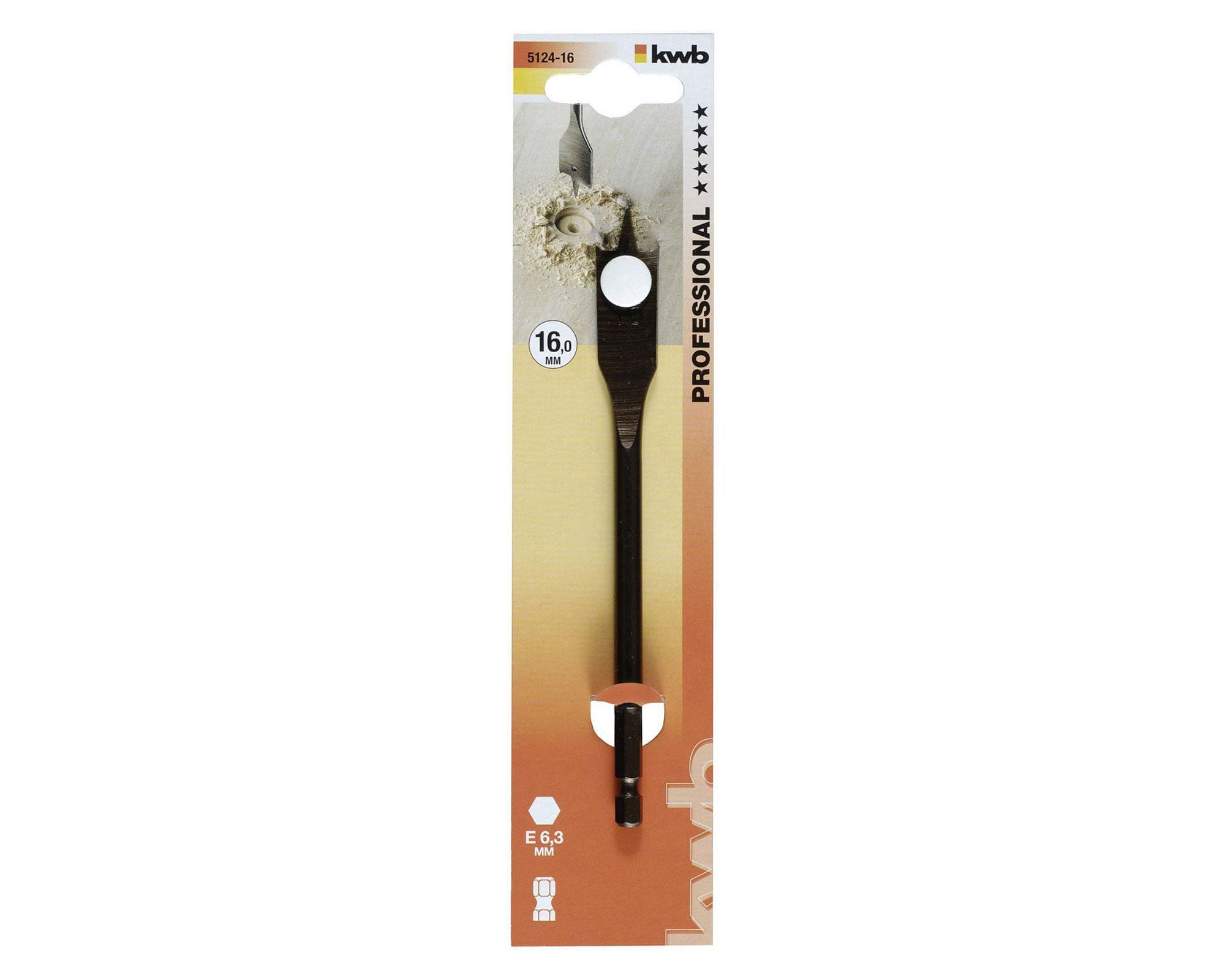 Broca plana para maderas 16 mm 512416 KWB-2