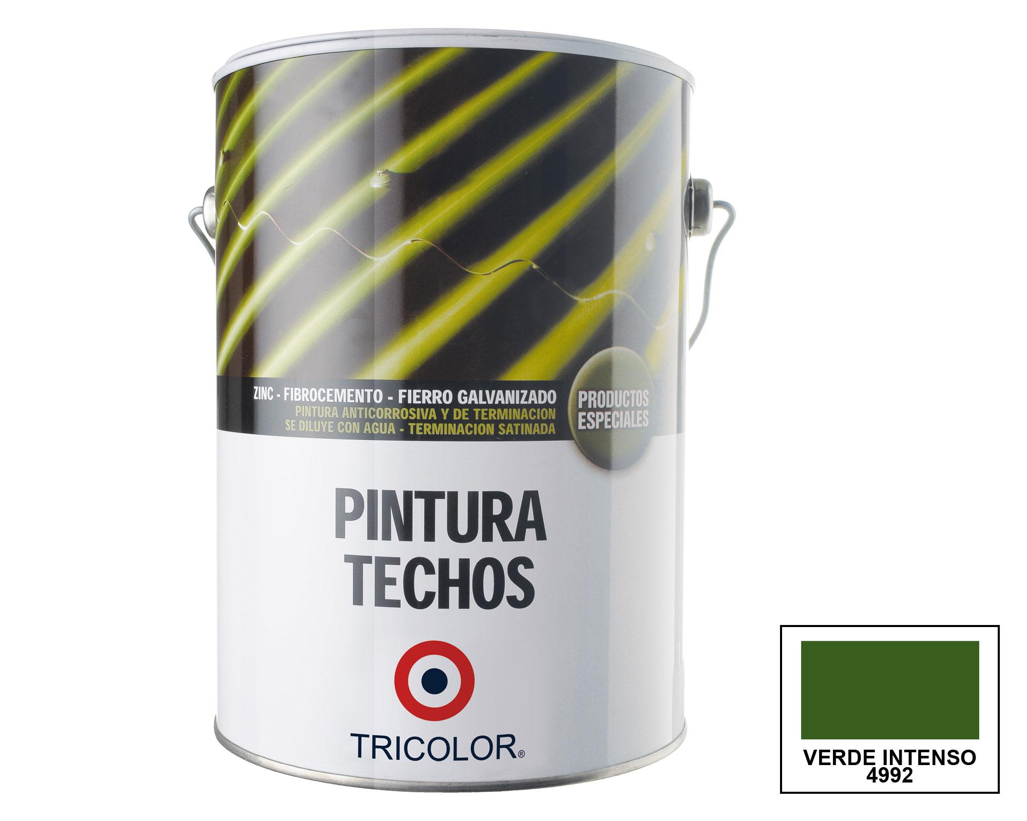 Pintura techos 1 galón verde intenso satín Tricolor-0