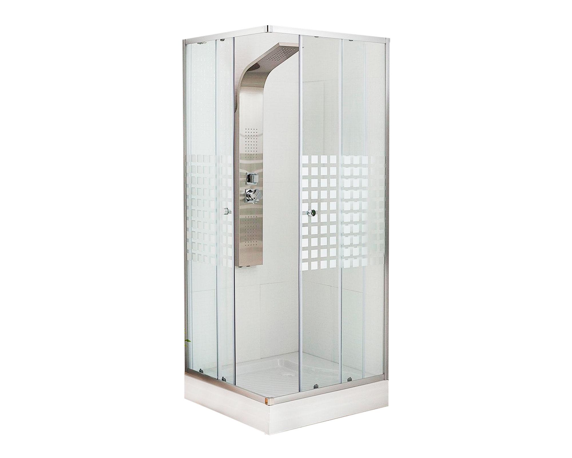 Shower 200x80x80 cm mosaico blanco Vessanti-1