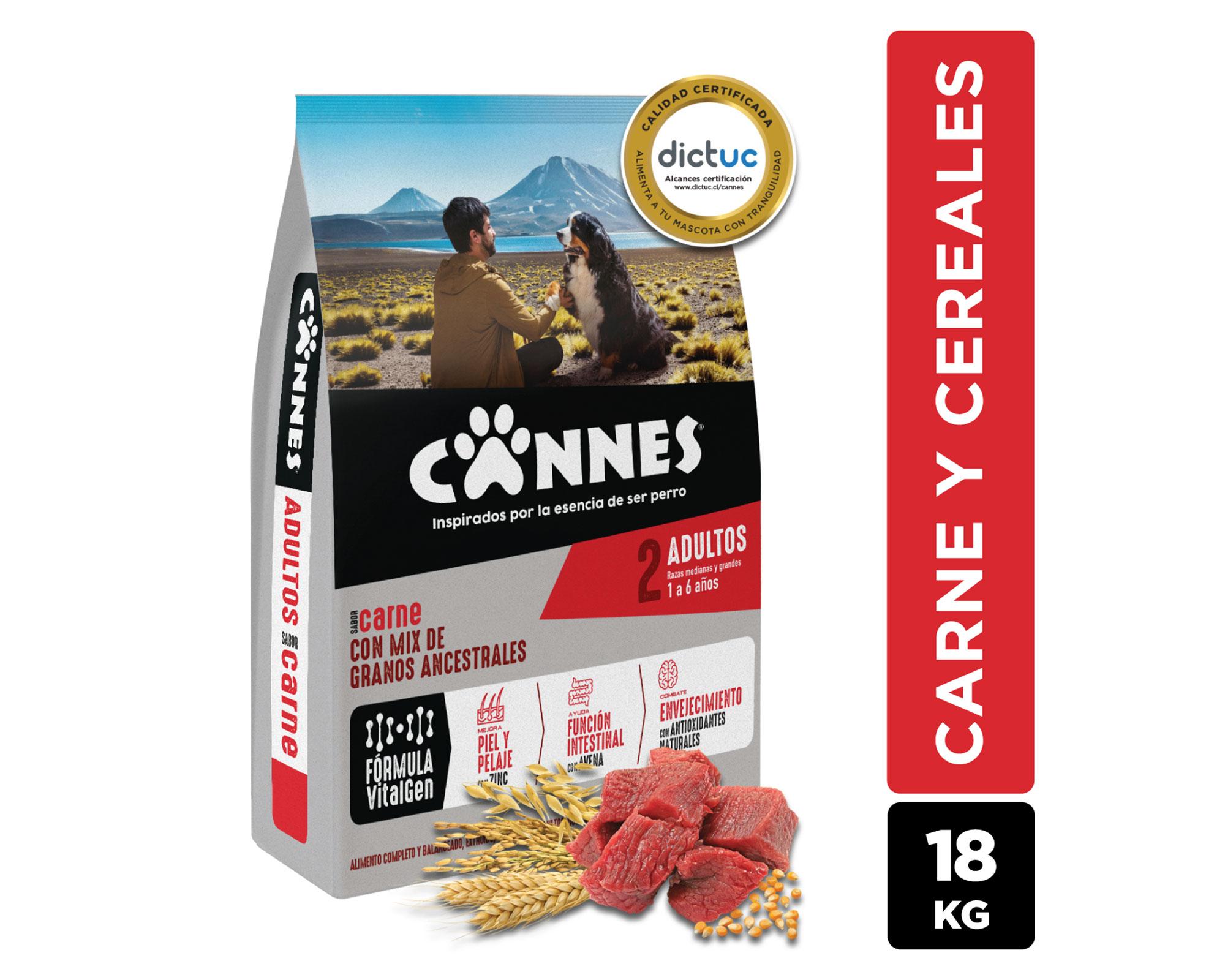 Alimento perro 18 kg Premium carne, pollo y cereales Cannes-1