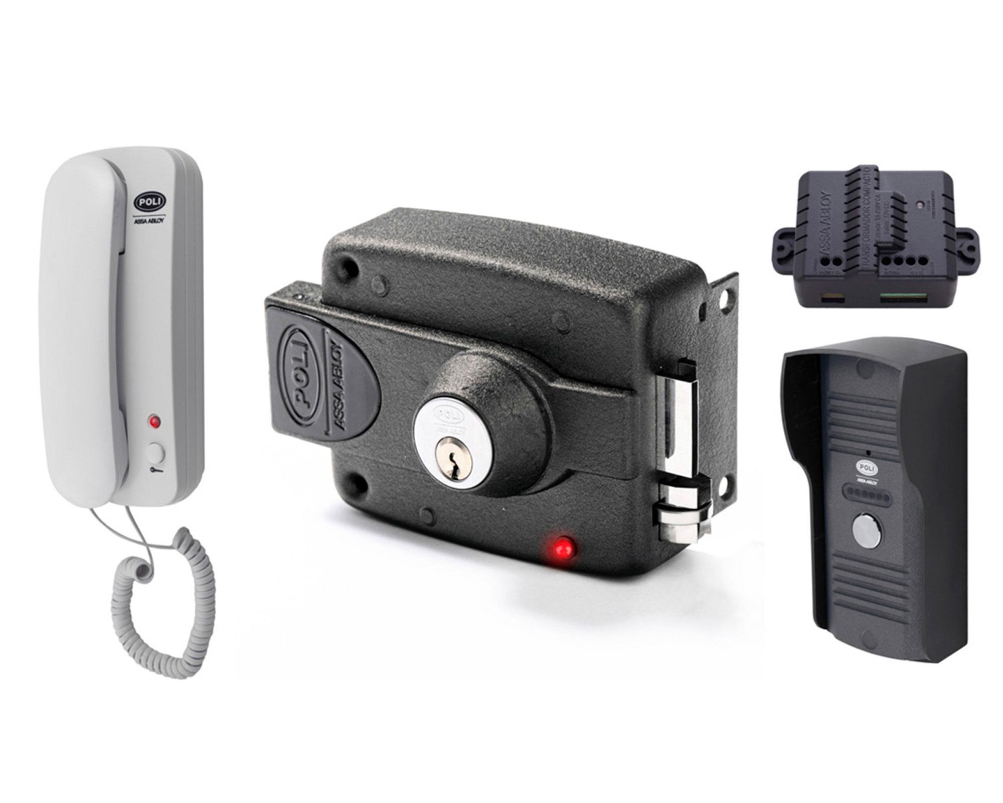 Cerradura sobreponer eléctrica 3010 + citófono Poli-0