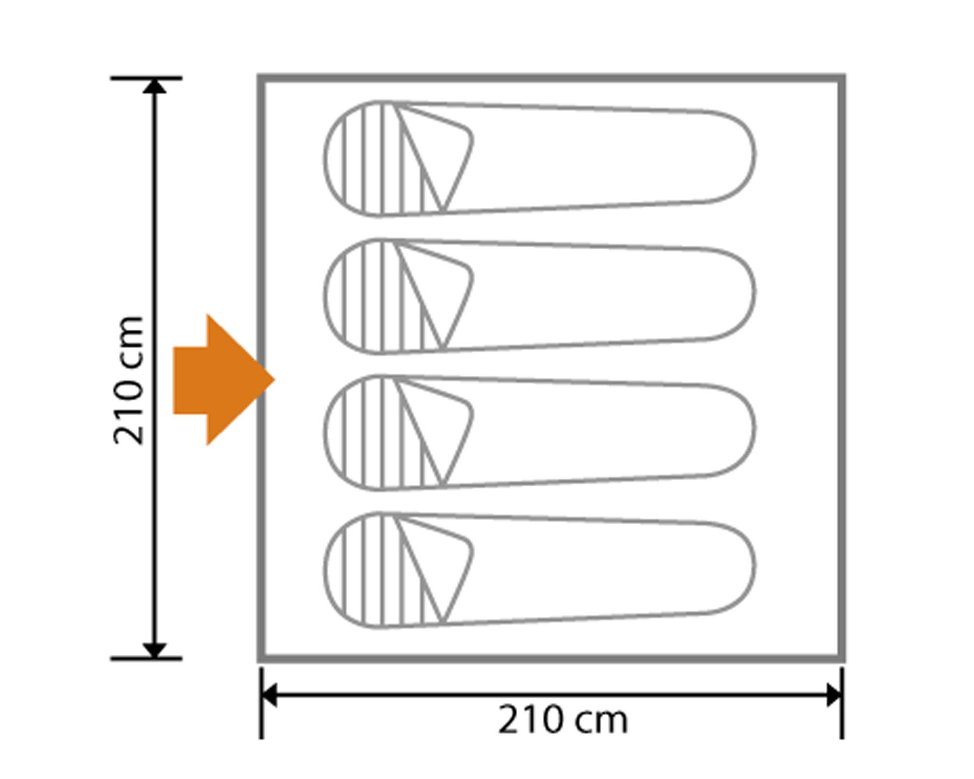 Carpa 4 personas Galápagos rojo Alpes-7