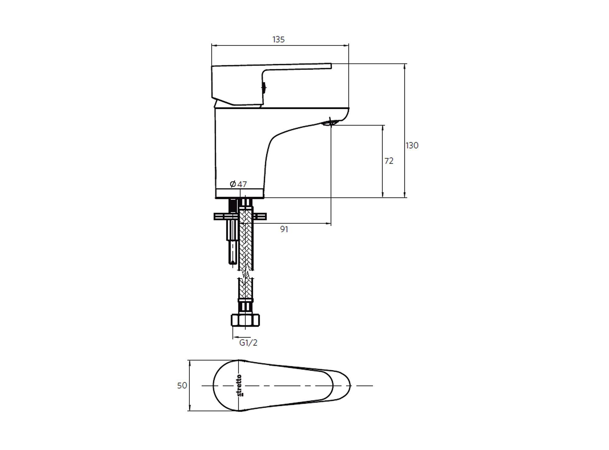 Monomando lavamanos Dessin Stretto-7