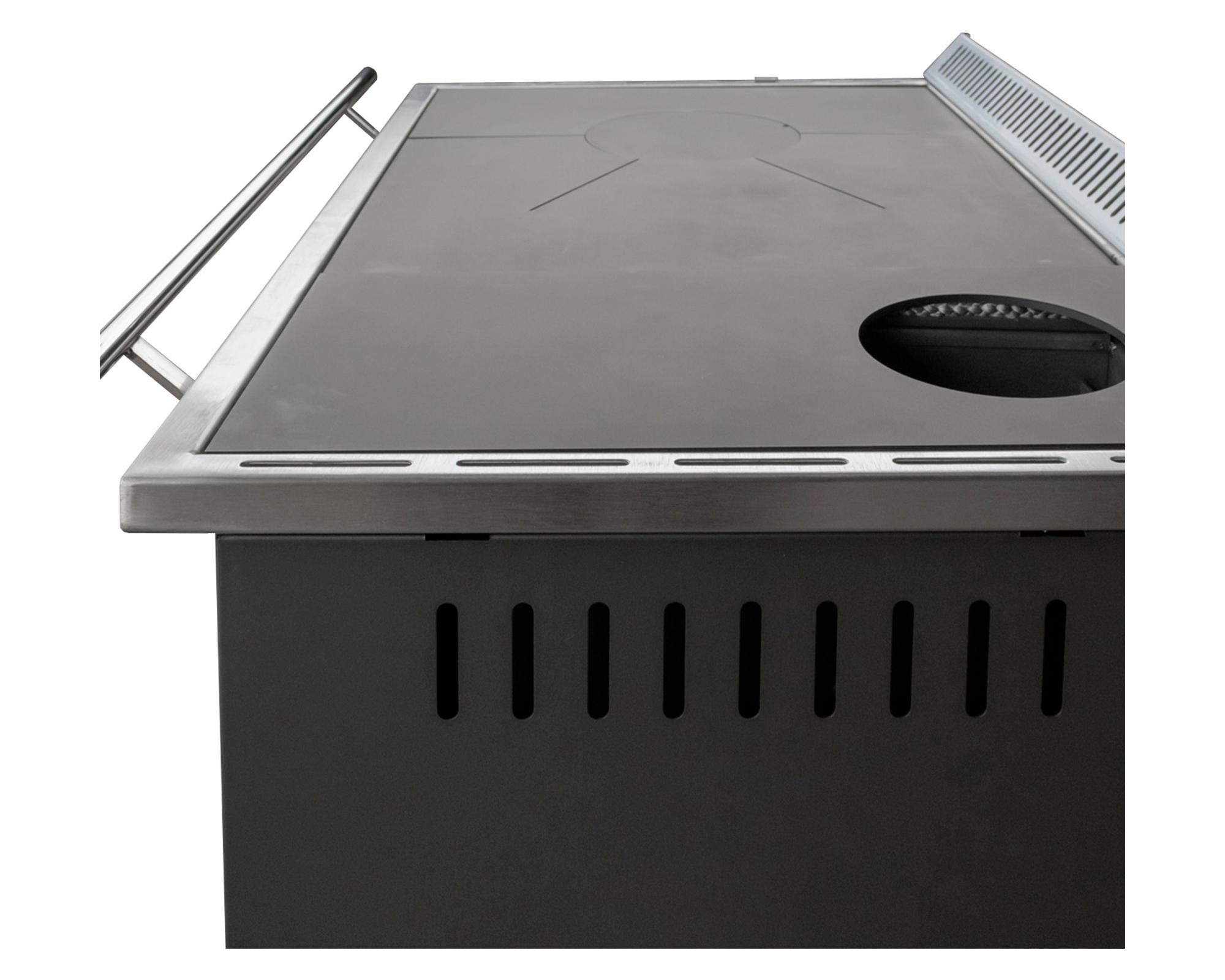 Cocina leña combustión lenta europea M70 Gris-2