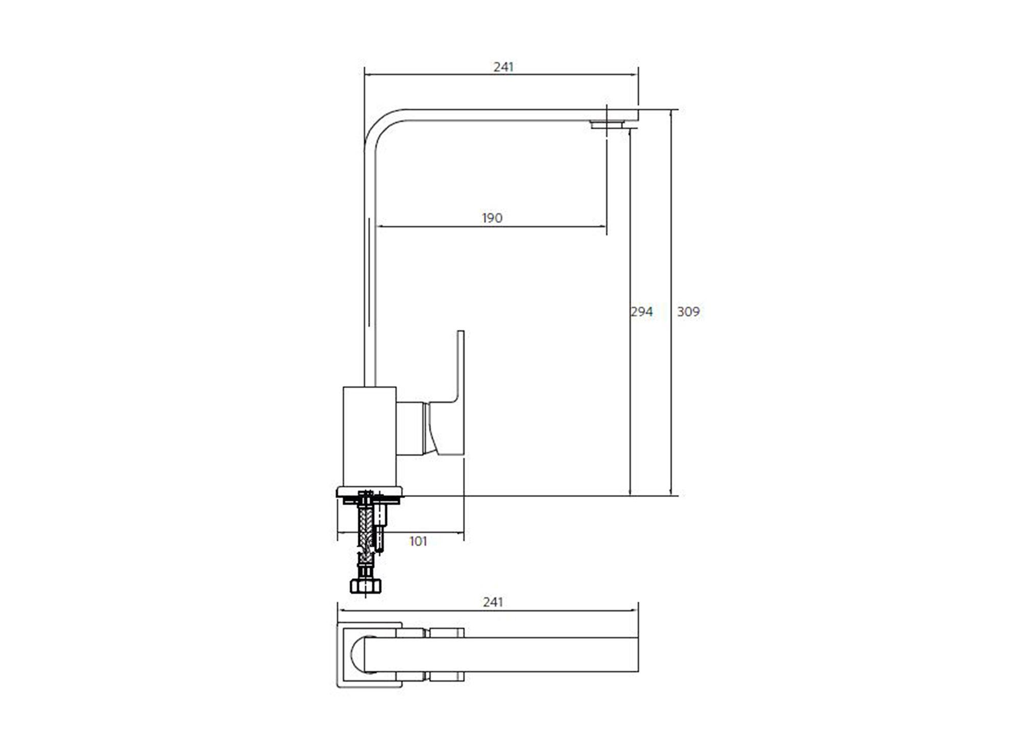 Monomando lavaplatos vertical Taff Stretto-9