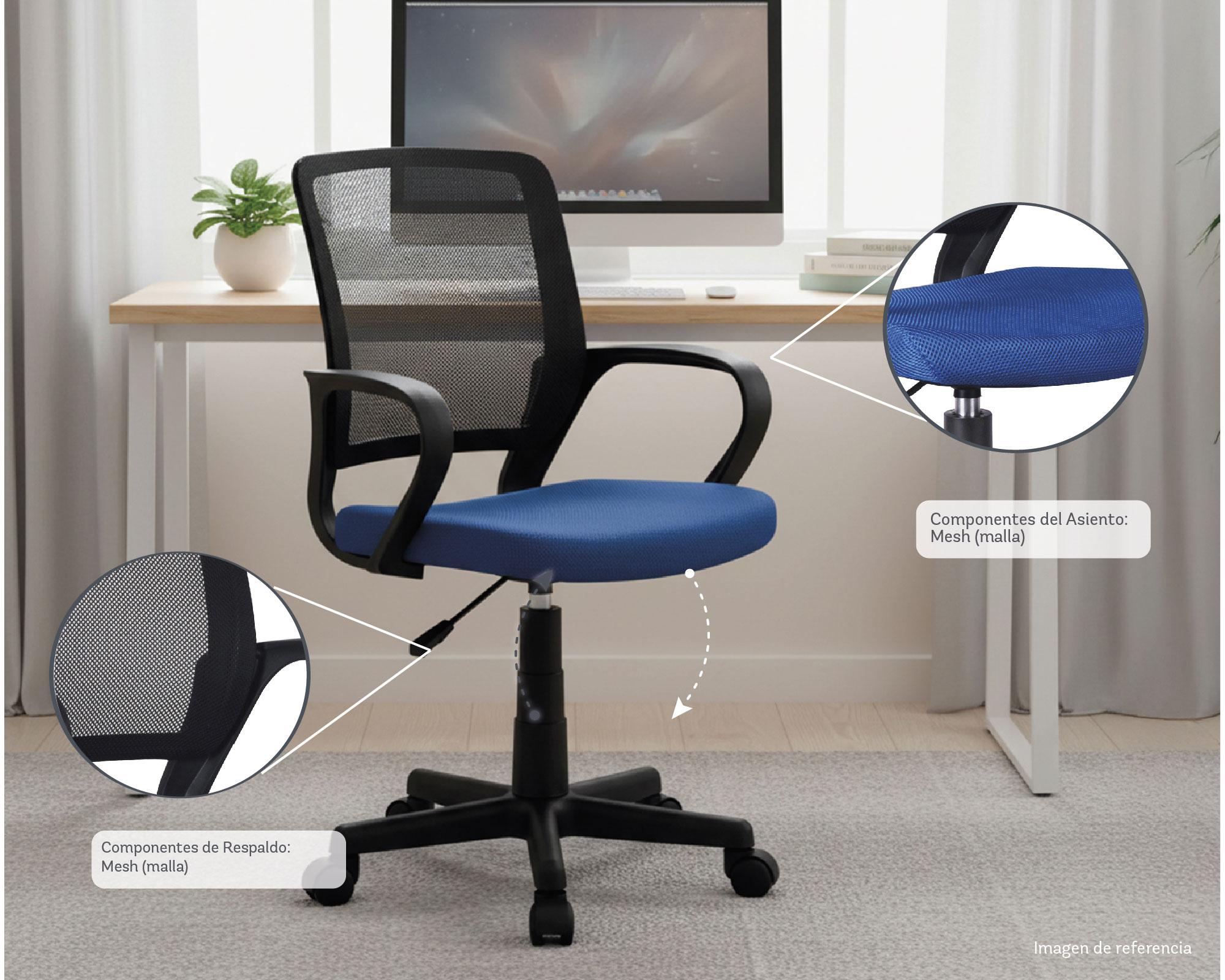 Silla de escritorio negro/azul M+Design-3