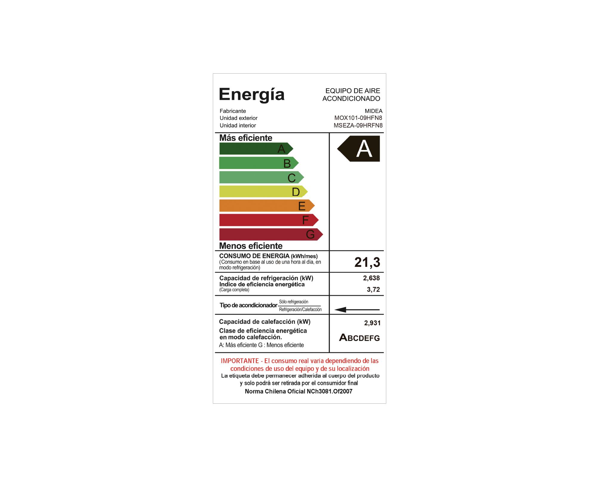Aire acondicionado split Ecomaster frío calor 9.000 BTU/h WiFi Inverter IA-7