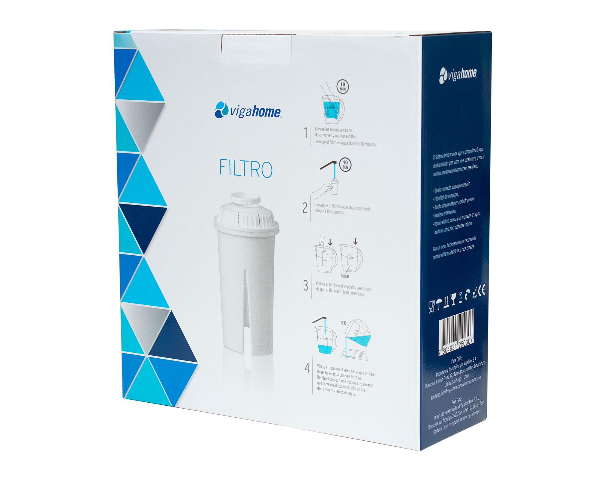 Jarro filtrante 2 litros estándar Vigahome-3
