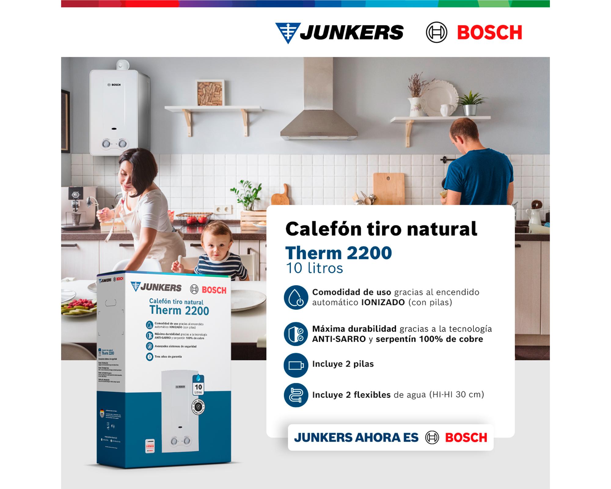 Calefont ionizado tiro natural 10 lt gas natural WD Junkers-3