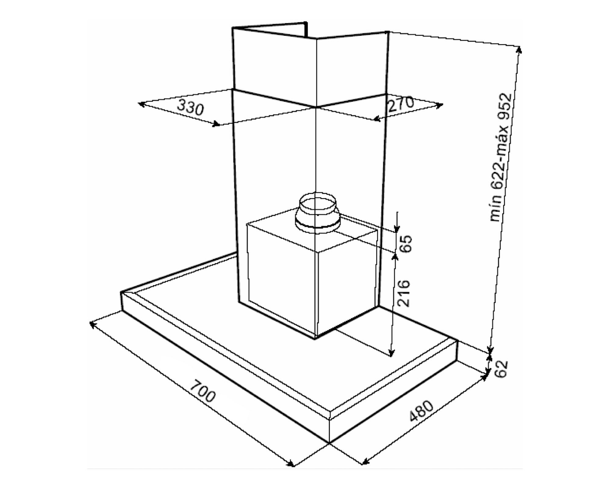 Campana decorativa 155W DJE-70 inox Teka-6