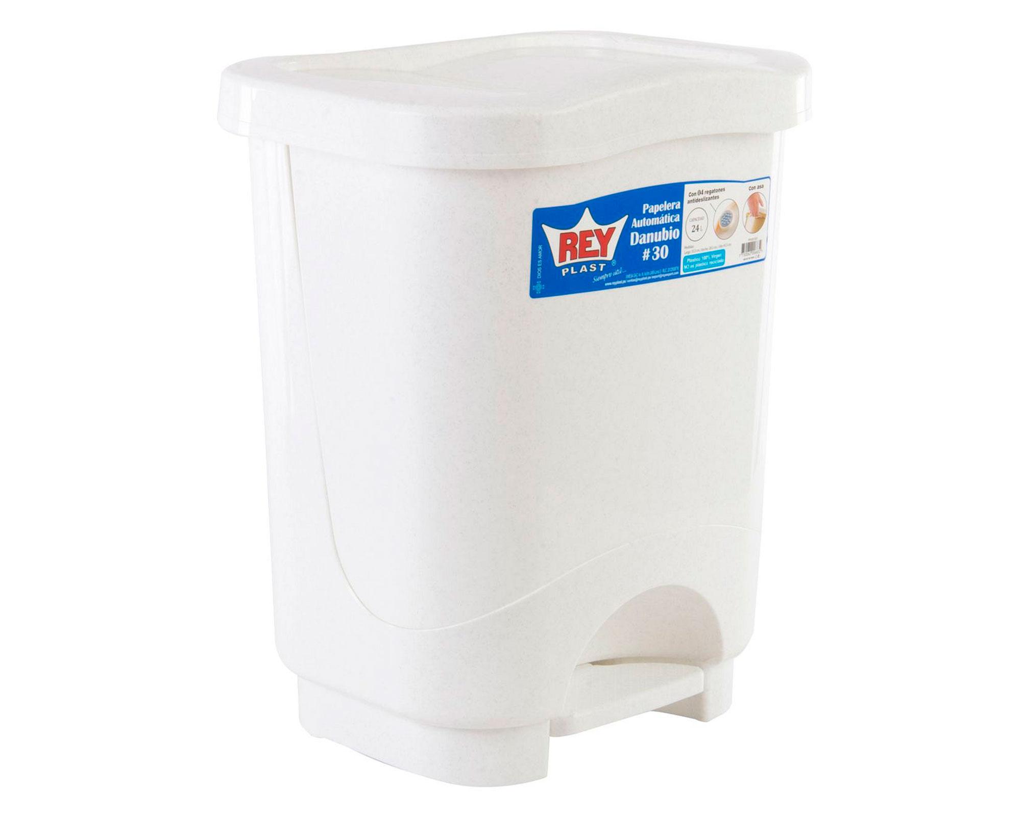 Basurero tapa y pedal 24 litros Danubio #30 Reyplast-1