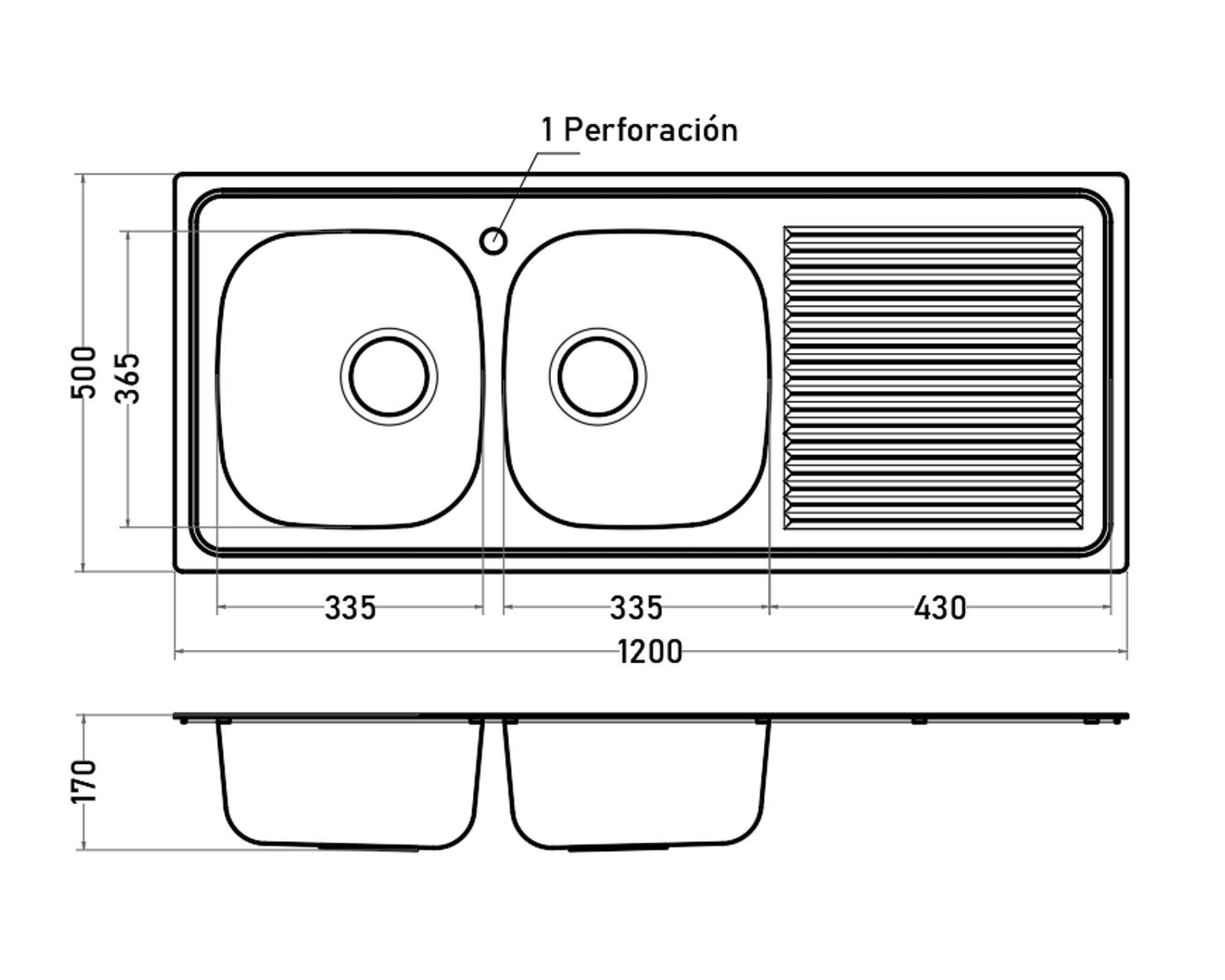 Lavaplatos sobreponer gris 120x50x15 cm-1