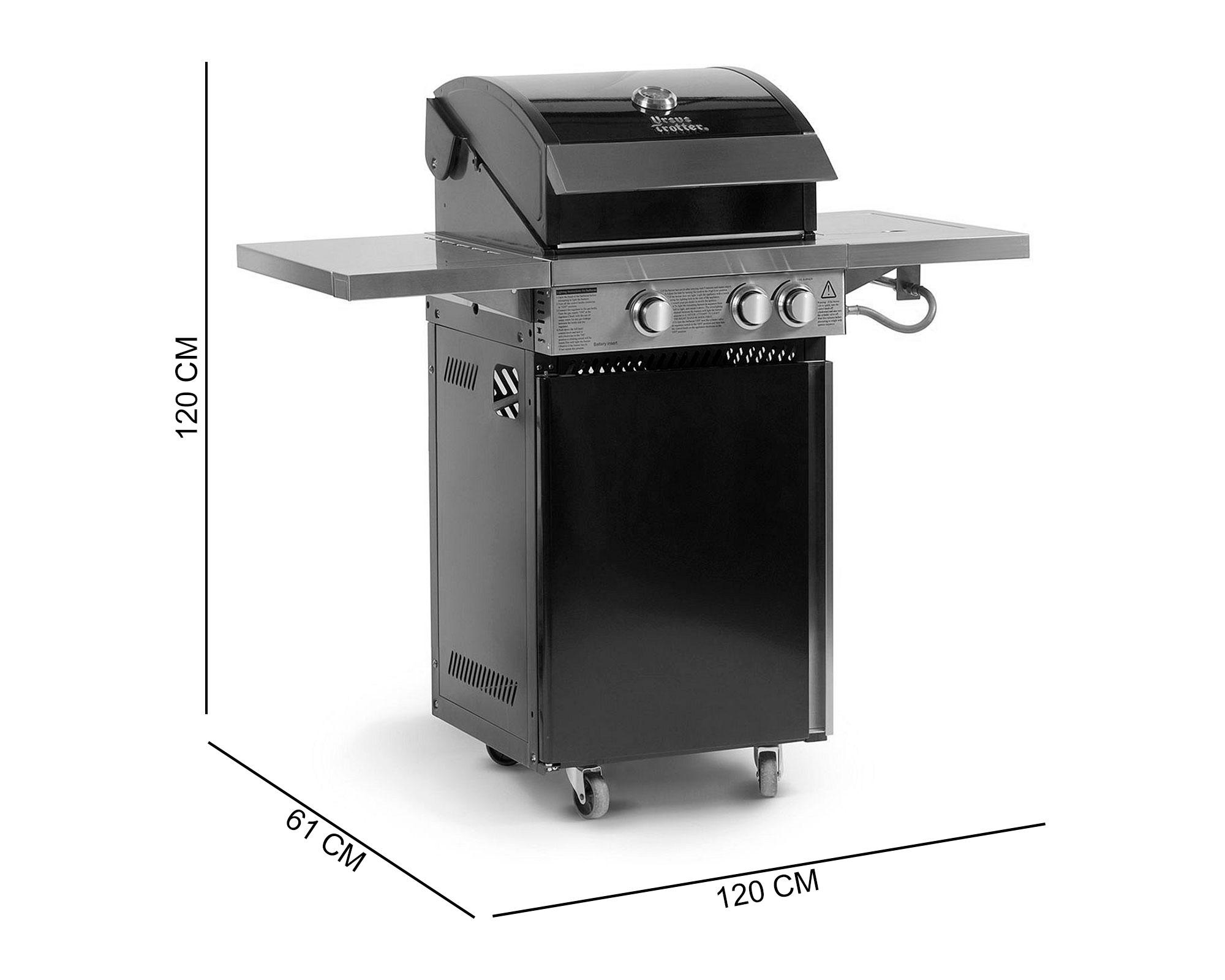 Parrilla a gas 2 quemadores BBQ K2B-A negro Ursus Trotter-1