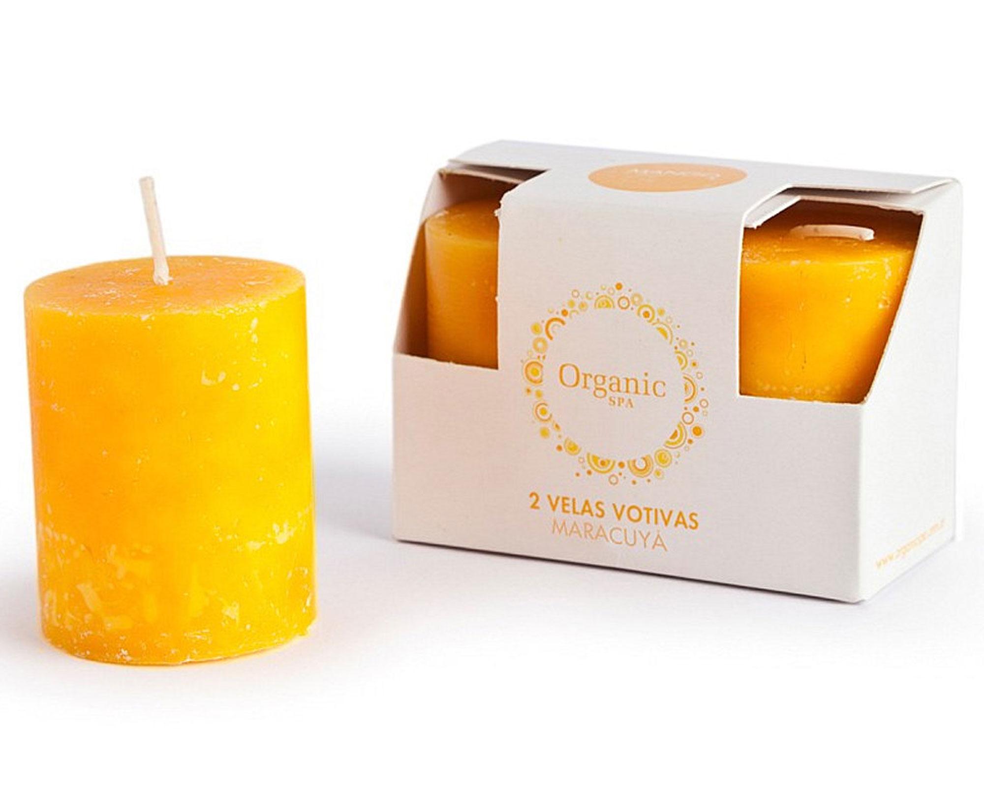 Vela maracuyá Votiva amarillo 2 unidades Organic Spa.-0