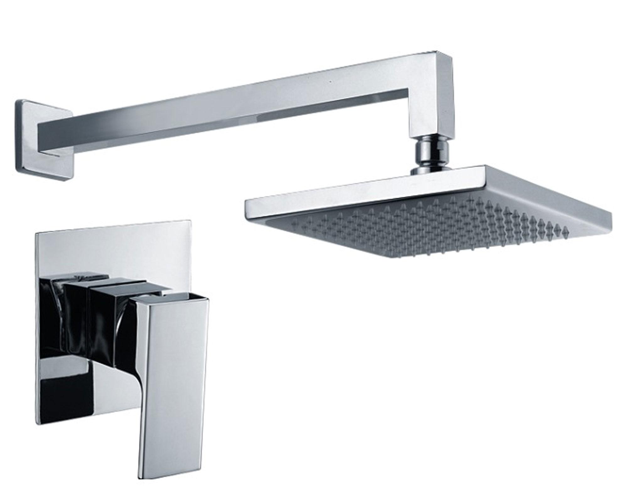 Monomando de ducha Kubic plateado-0