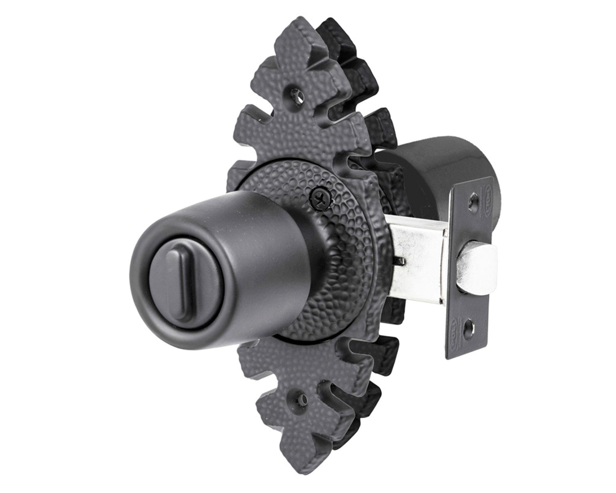 Cerradura tubular pomo oficina/dormitorio negra Urbano Rústica Poli-0