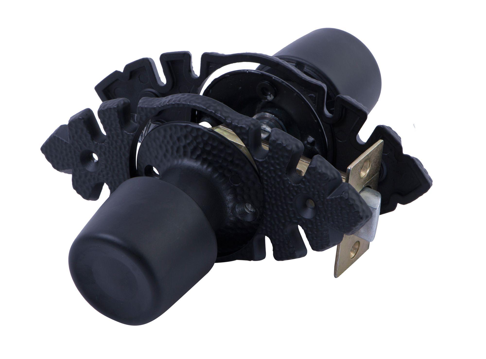 Cerradura tubular pomo libre paso negra Urbano Rústica Poli-1