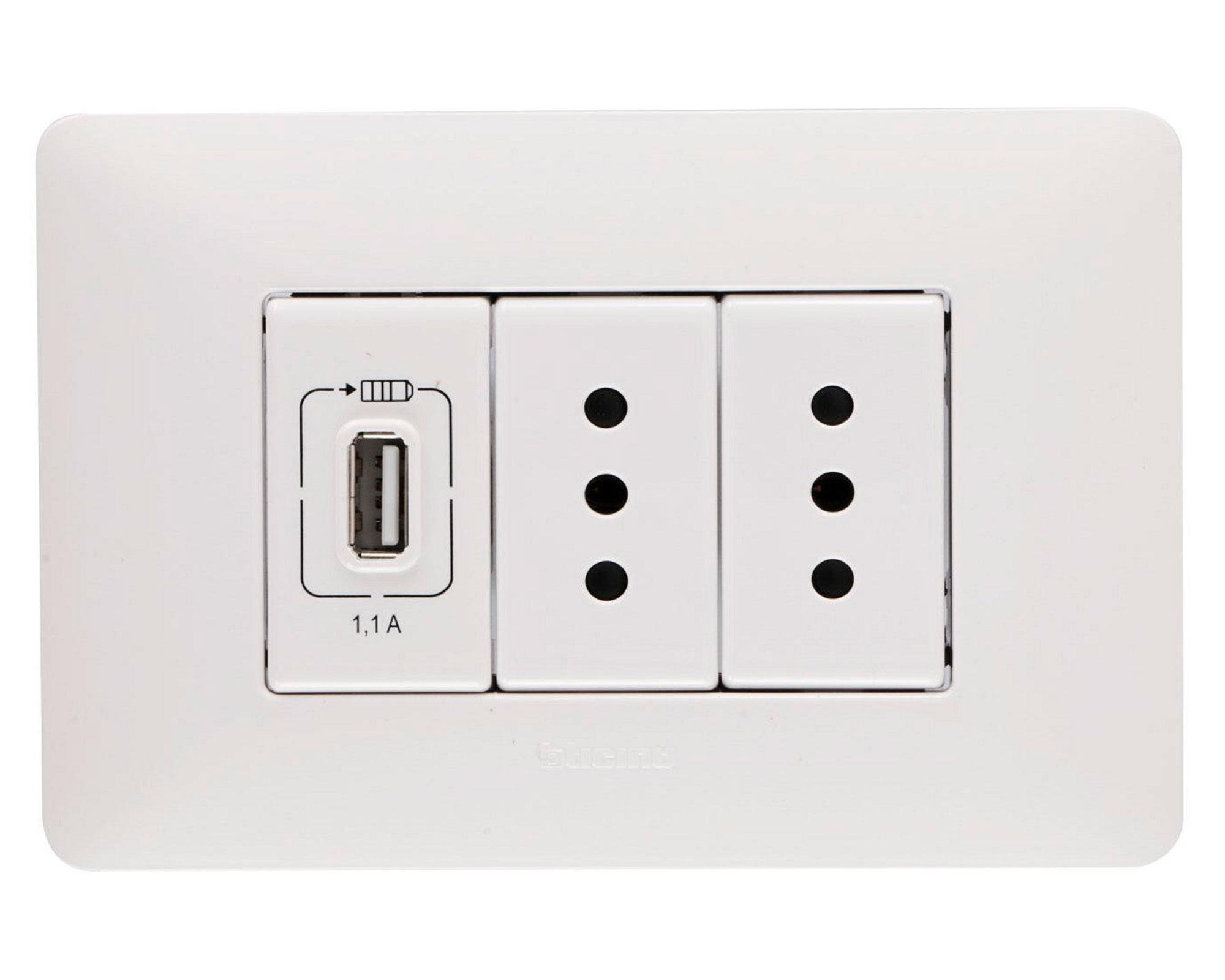 Toma doble + USB blanco Armado Matix Bticino-0
