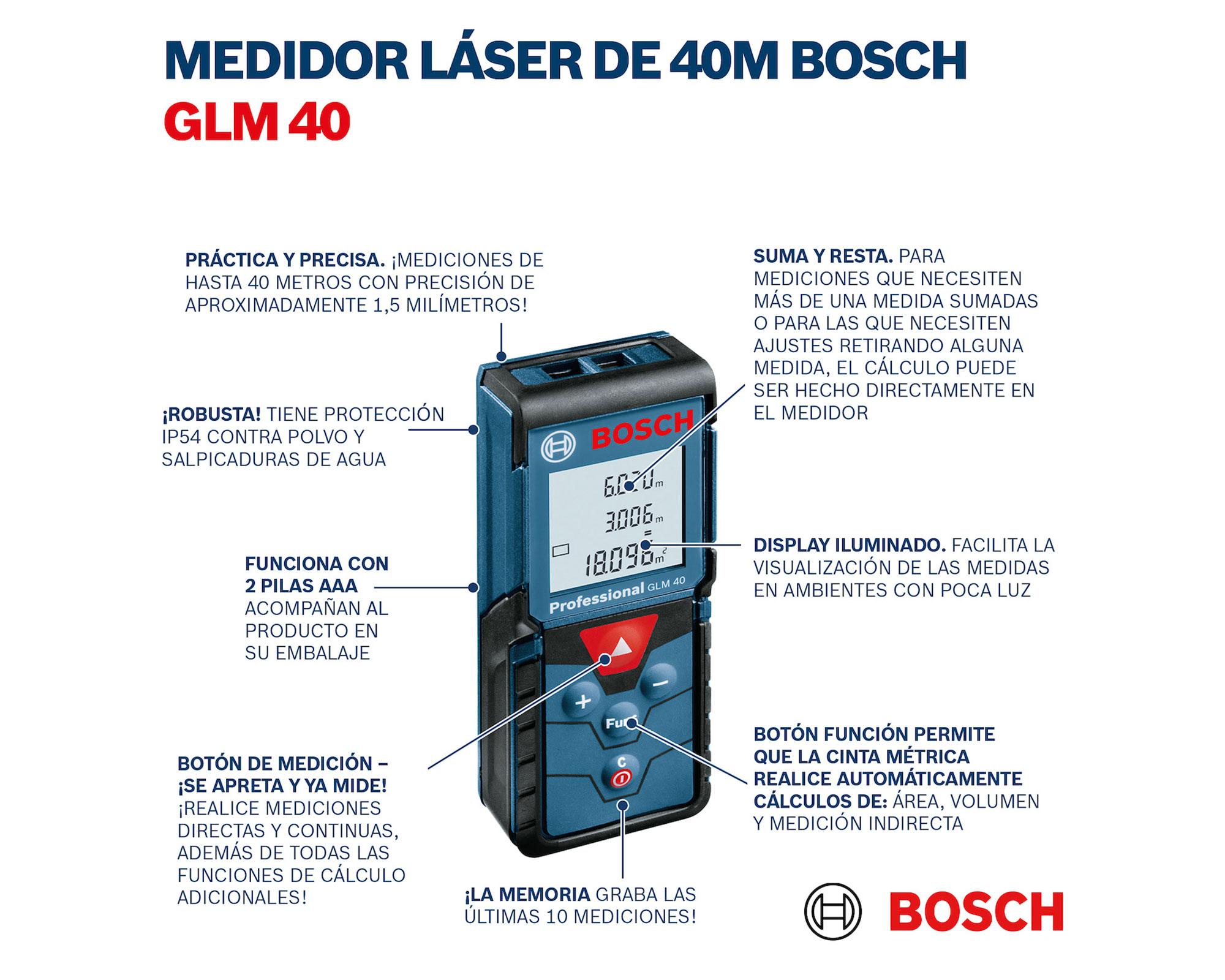 Medidor de distancia láser 40 metros GLM-40 Bosch-5