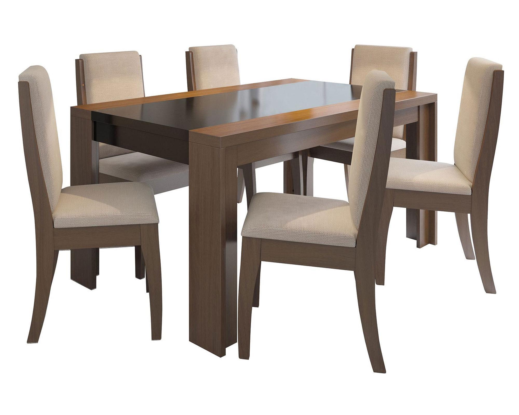 Comedor 6 sillas Lorenzi tamburato/castaño-0