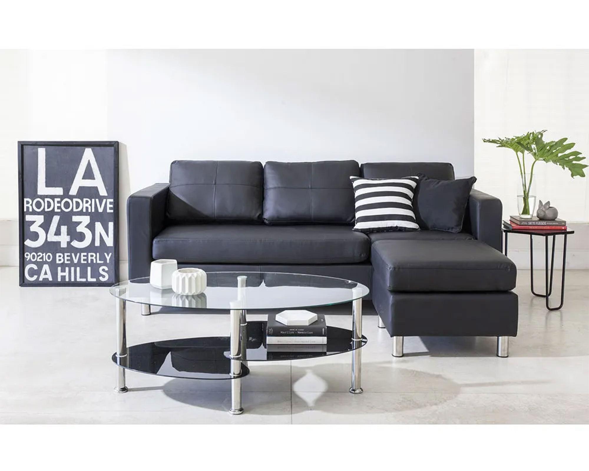 Mesa de centro Elipse clear/negro M+Design-2
