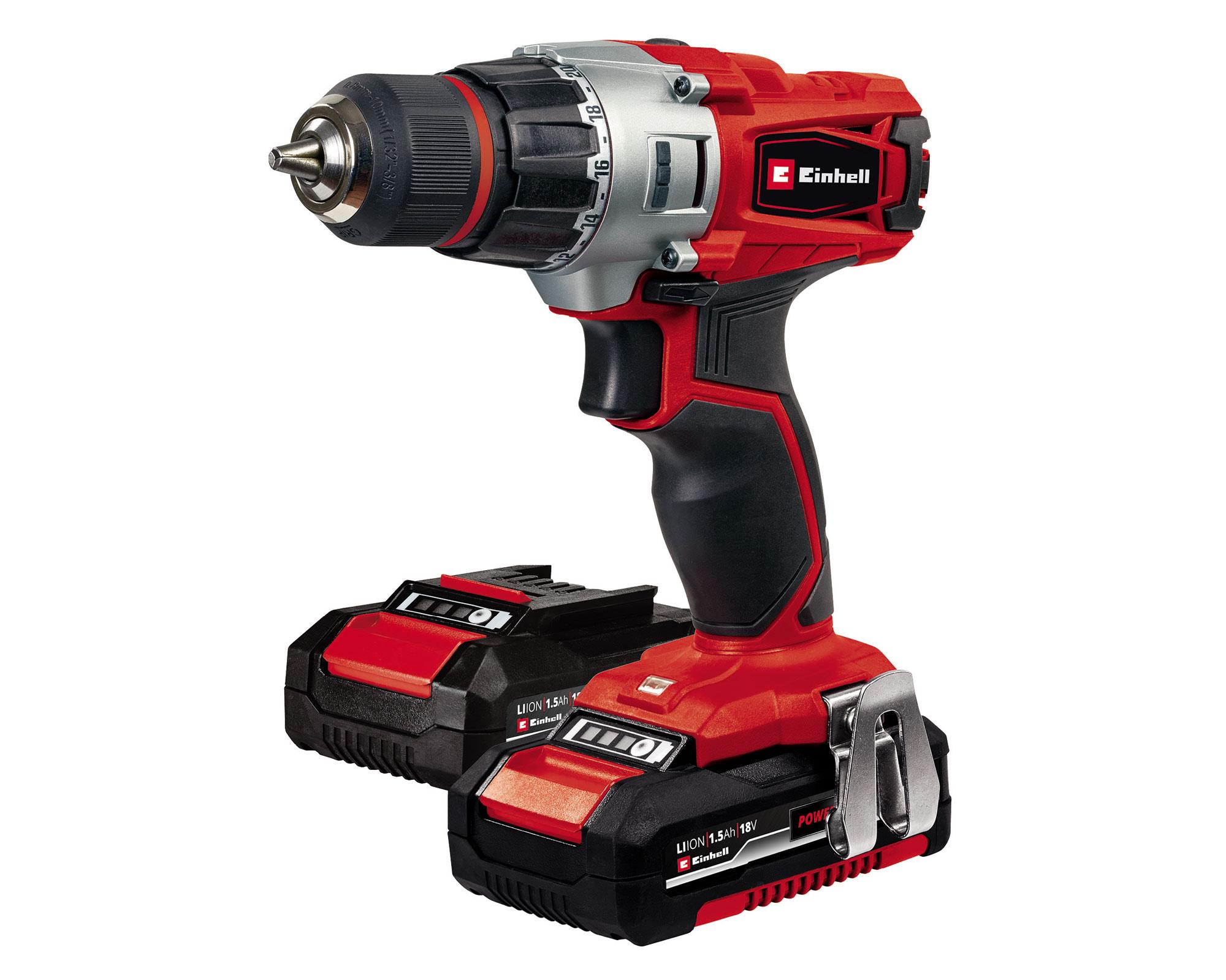 Taladro inalámbrico 18V 10mm TE-CD 18/2 Li KIT + 2 baterías 1,5Ah Einhell-0