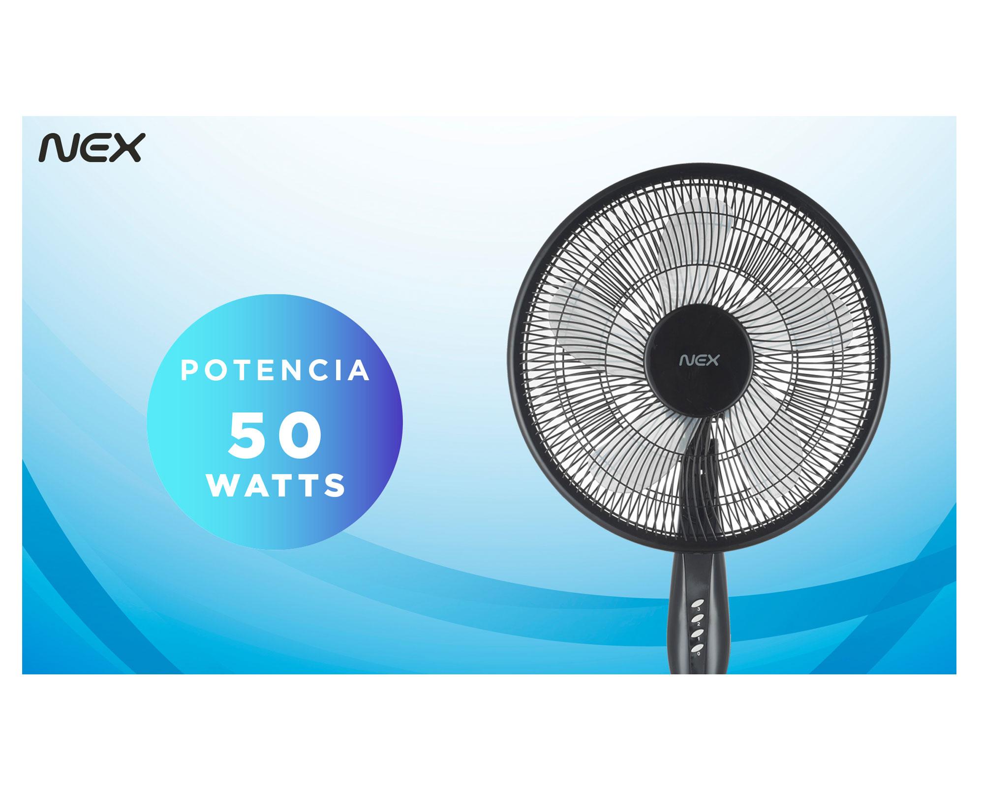 Ventilador pedestal 16'' 3 en 1 VPM1620B negro Nex-7