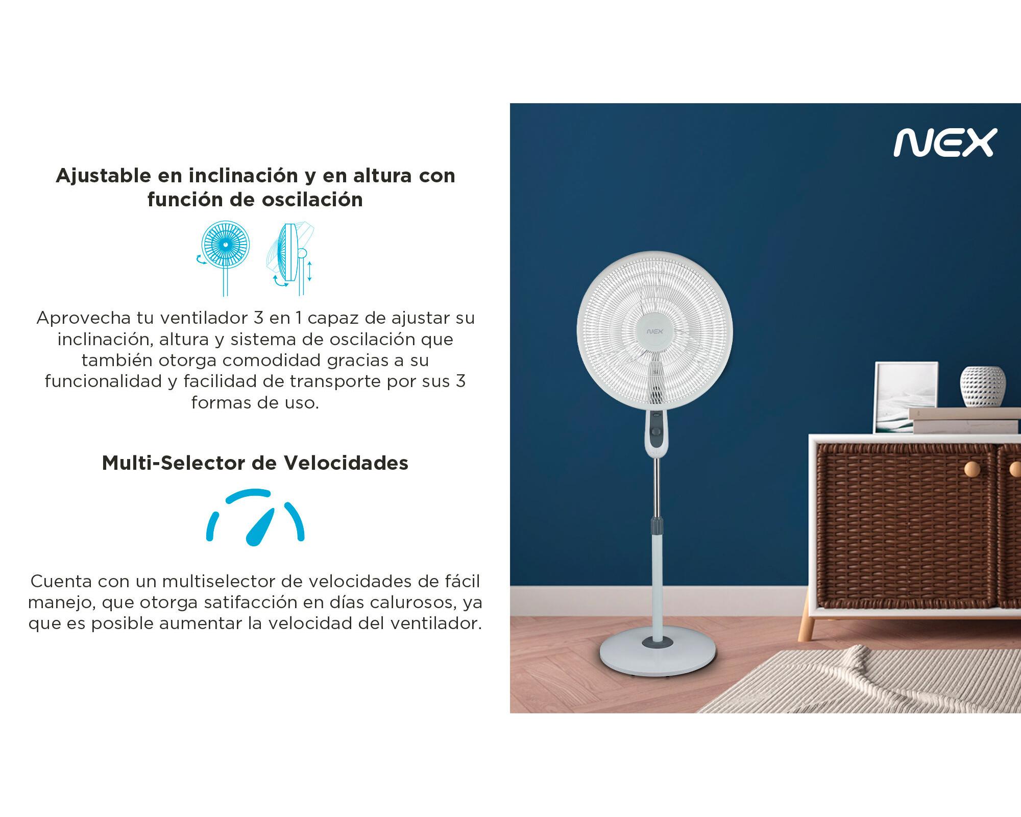 Ventilador 18'' blanco 3 en 1 Nex-4