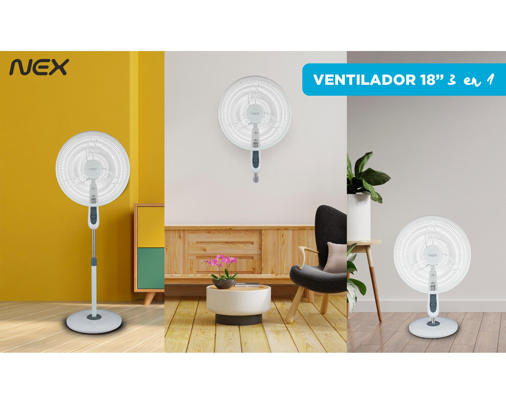 Ventilador 18'' blanco 3 en 1 Nex-3