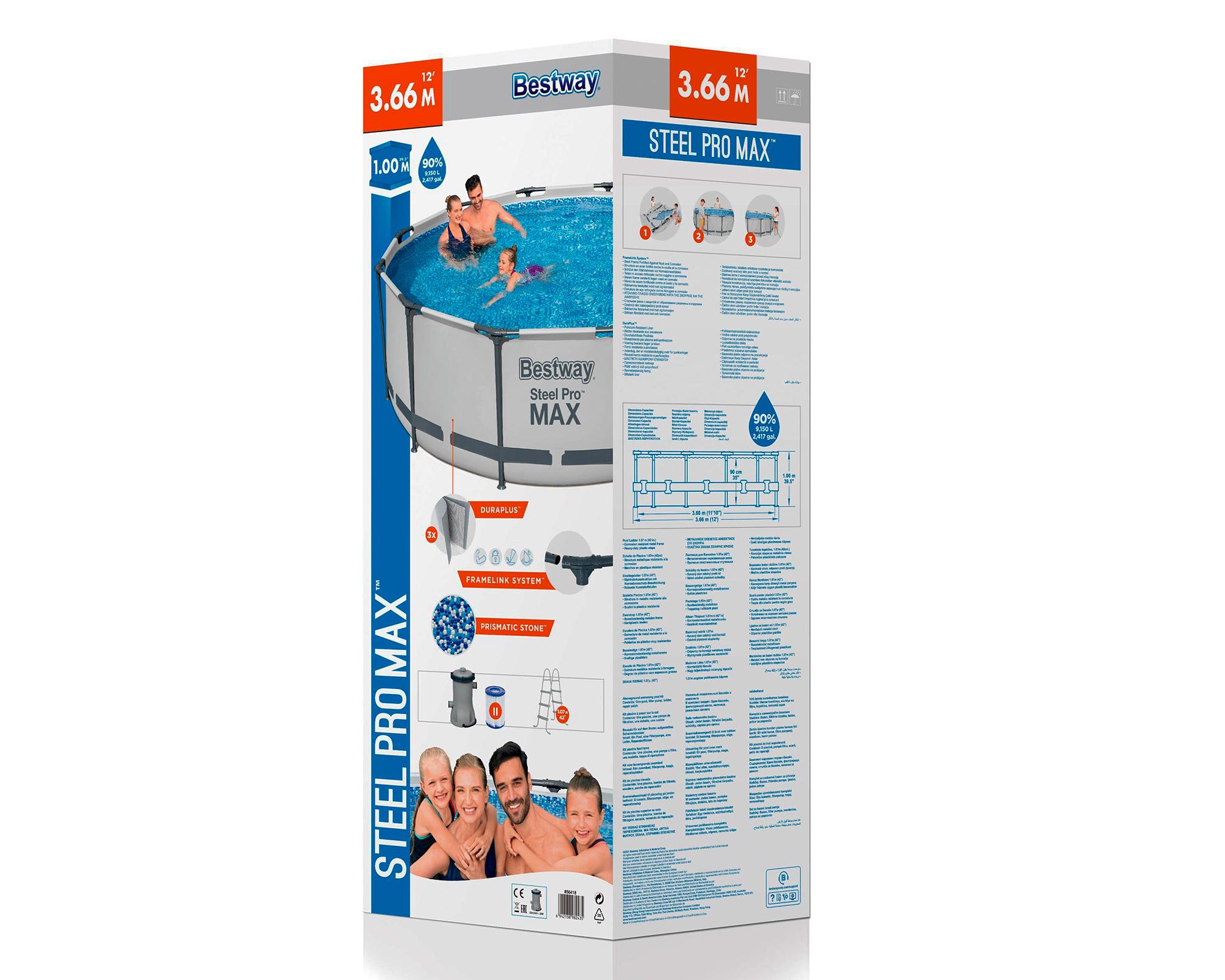 Piscina estructural 3,66 m 9150 litros Steel pro Bestway-4