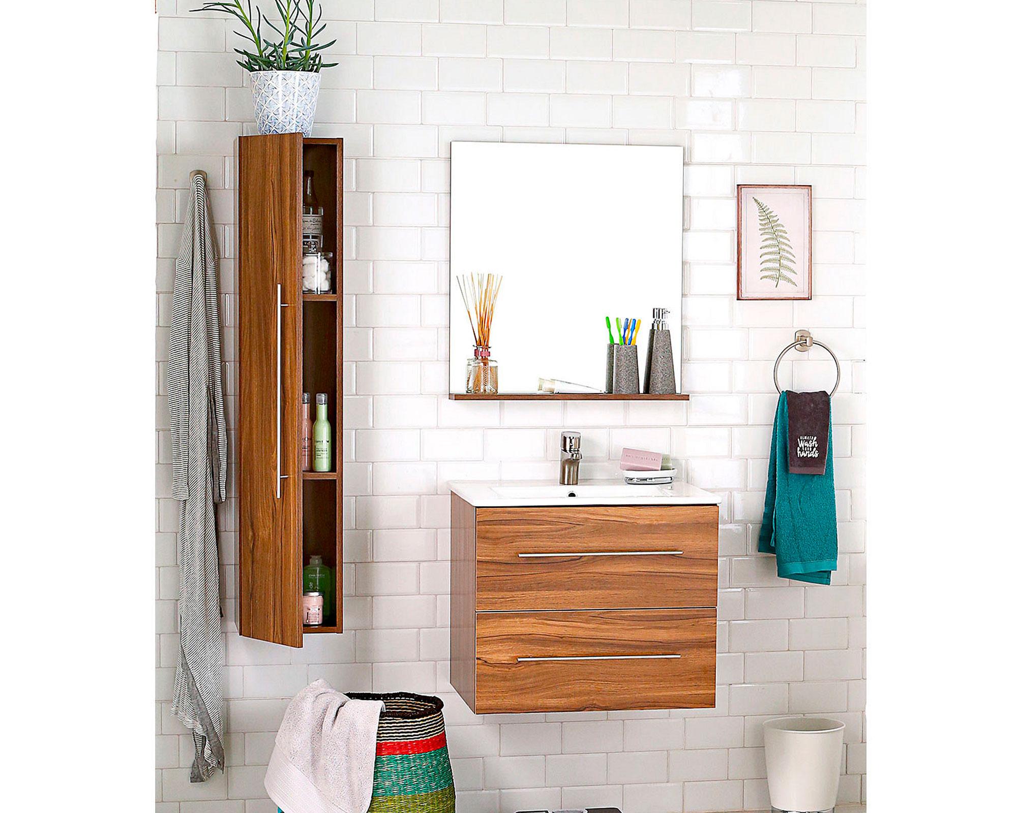 Mueble vanitorio 60 cm + espejo + mueble lateral Dublín-1