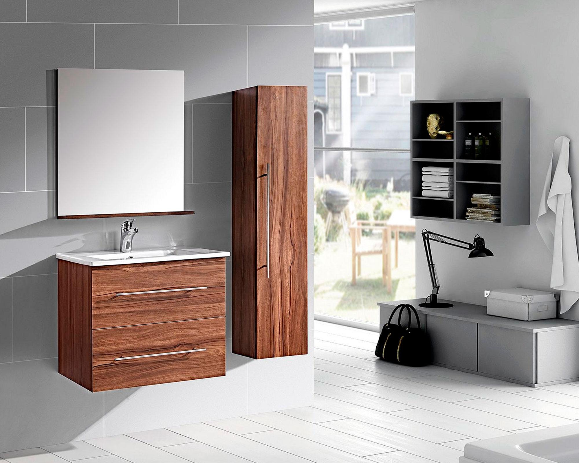 Mueble vanitorio 60 cm + espejo + mueble lateral Dublín-2
