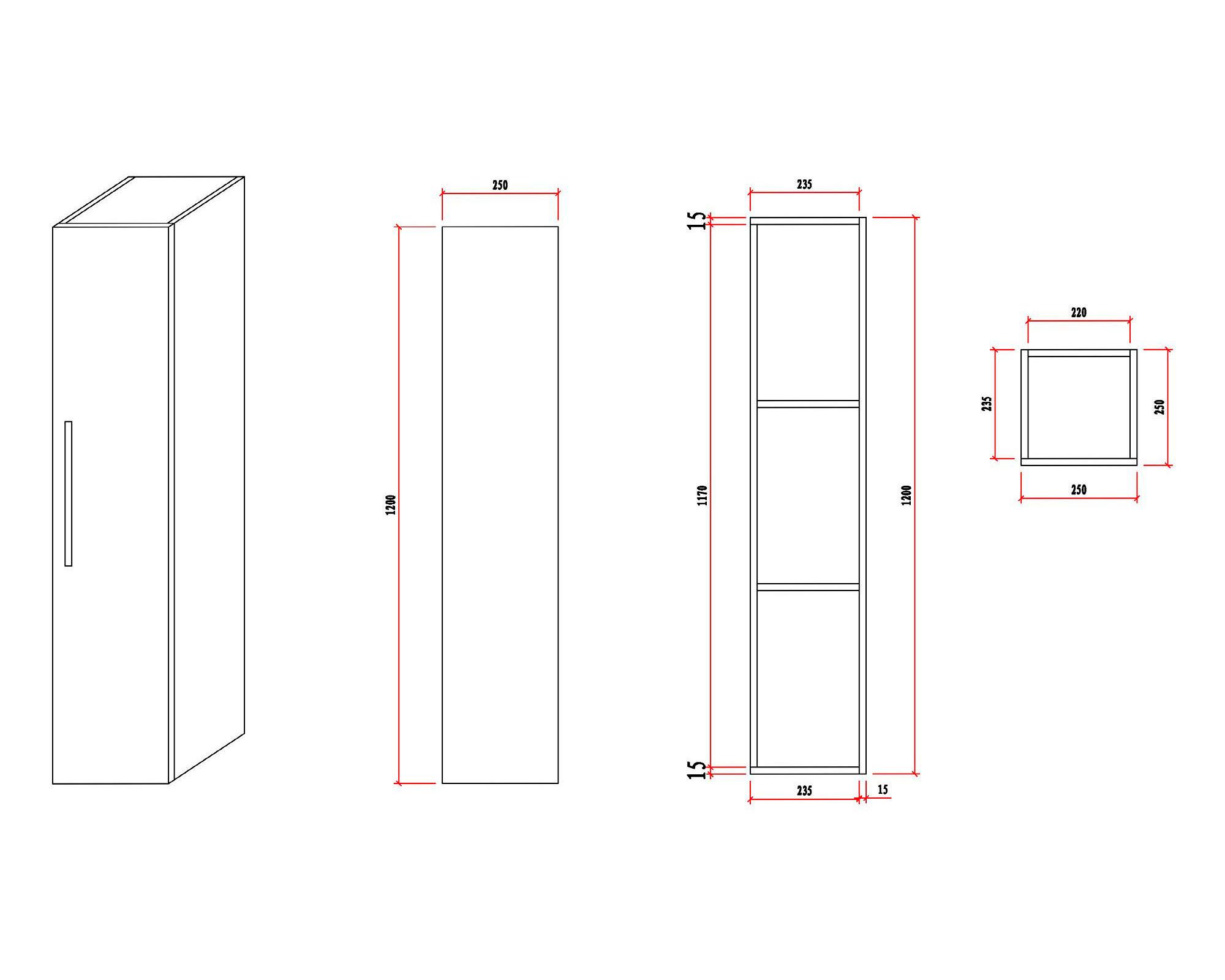 Mueble vanitorio 60 cm + espejo + mueble lateral Dublín-4