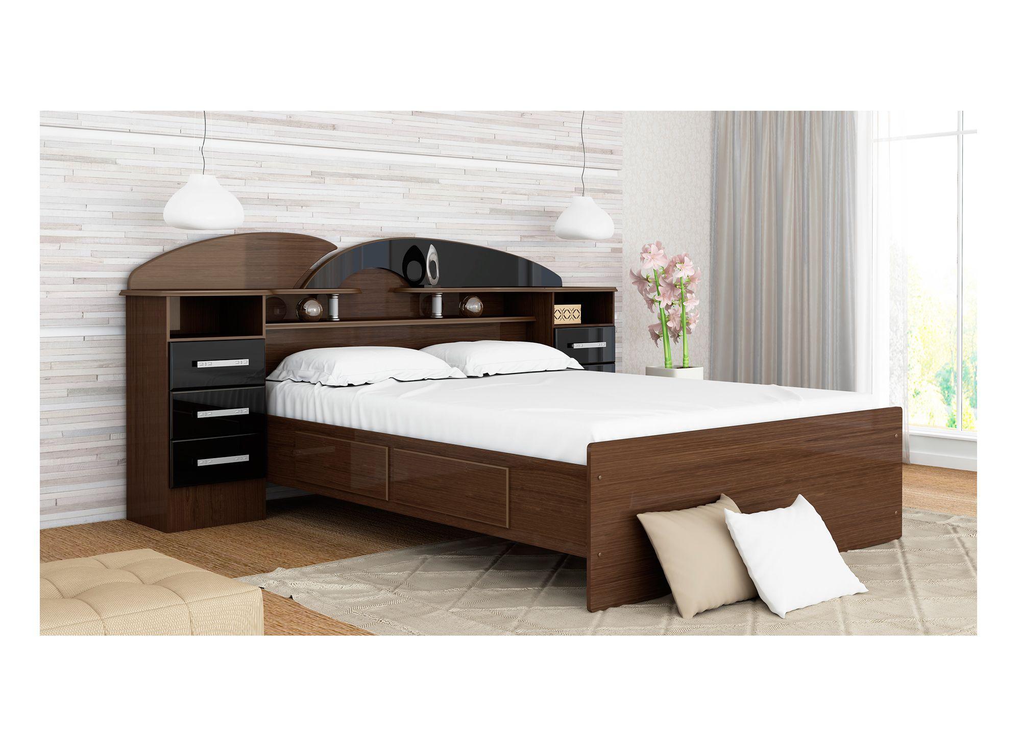 Base de cama 2 plazas con cajones Premium nogal/negro Decocasa-2