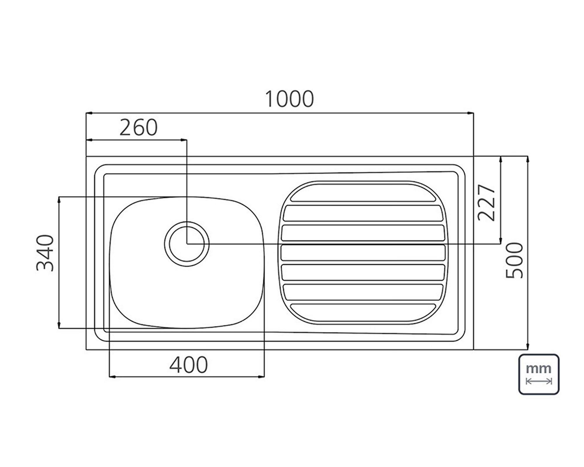 Lavaplatos sobreponer izquierda Standard inox Tramontina-3
