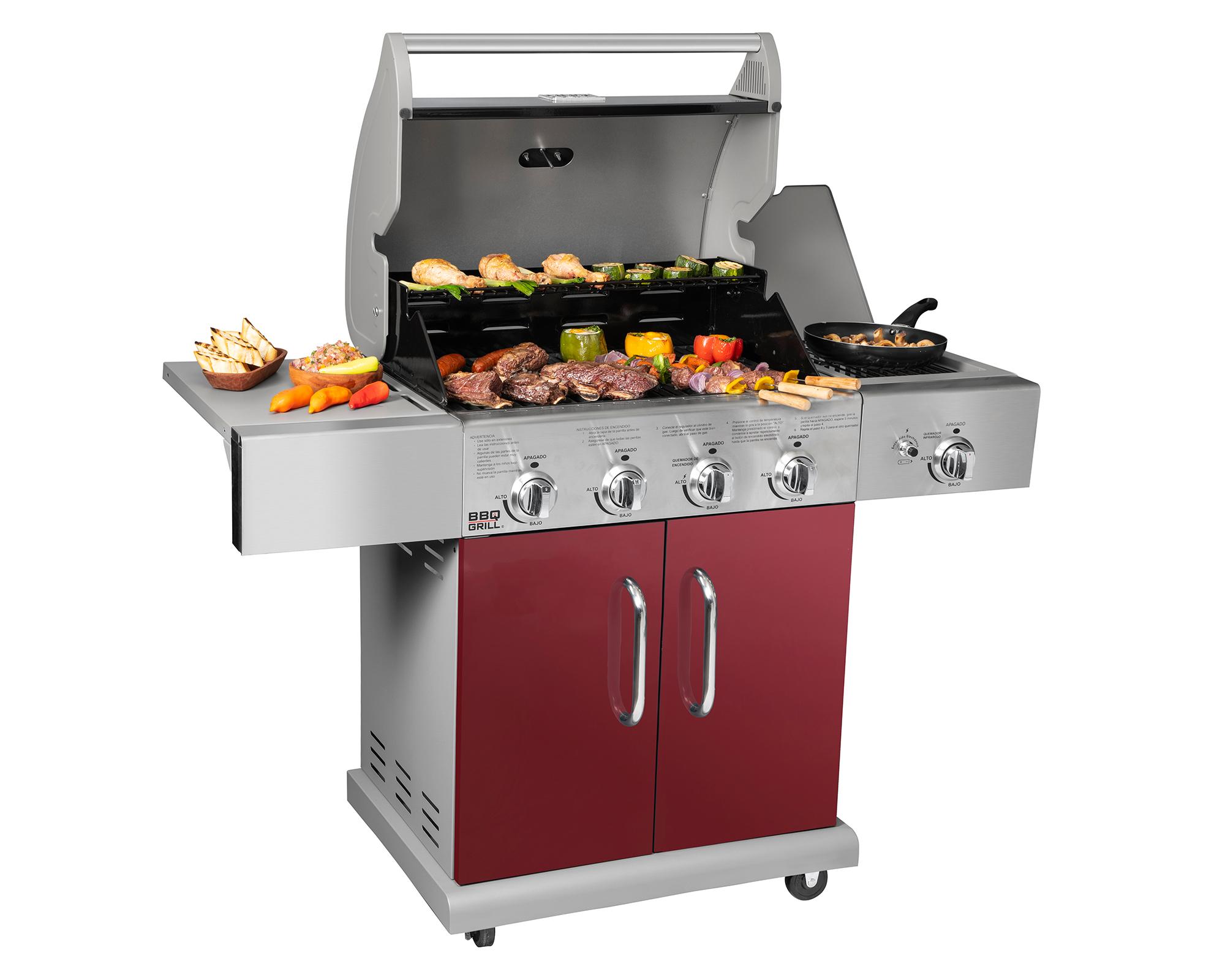 Parrilla a gas 4 quemadores + lateral infrarrojo Texas BBQ Grill-10