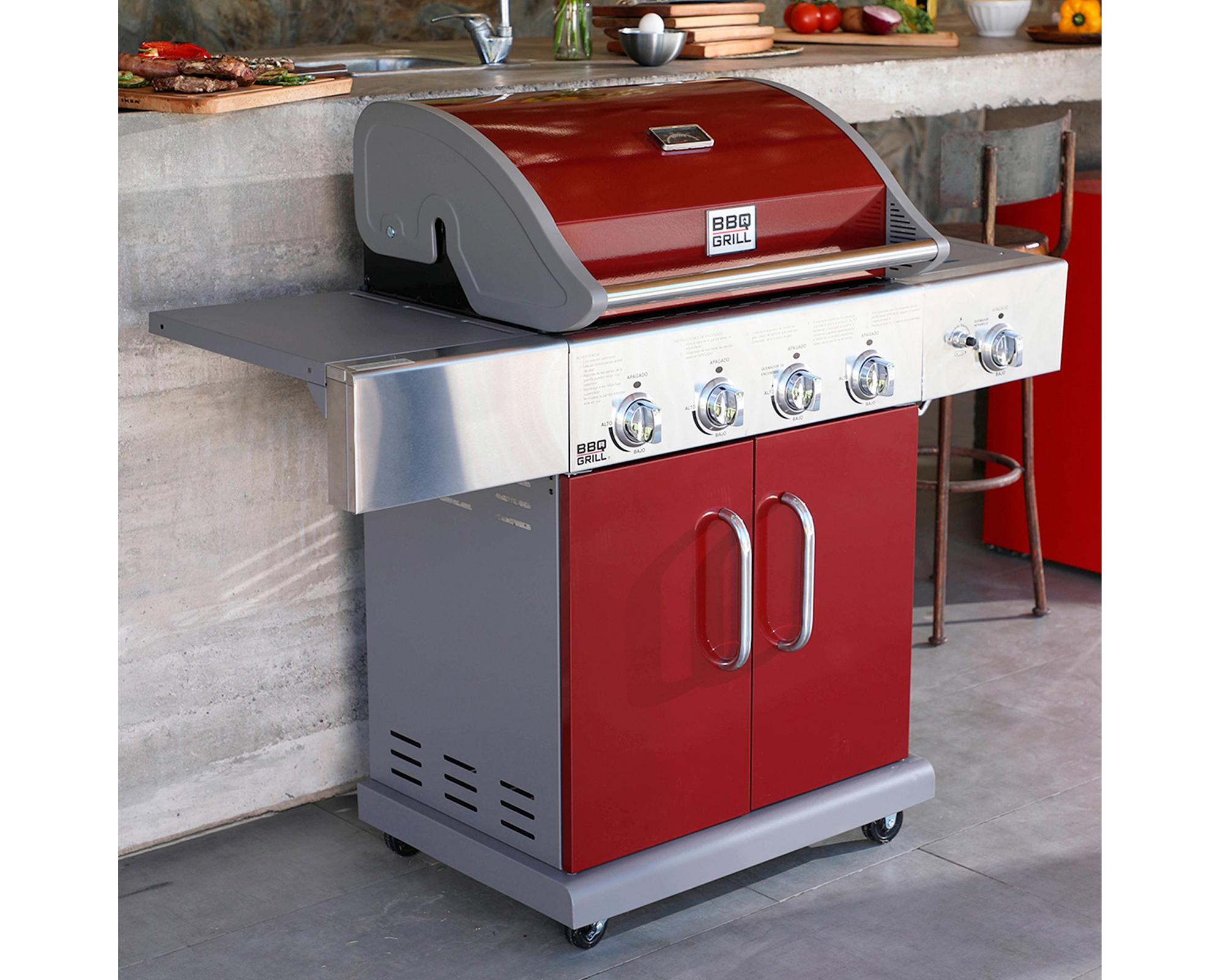 Parrilla a gas 4 quemadores + lateral infrarrojo Texas BBQ Grill-14