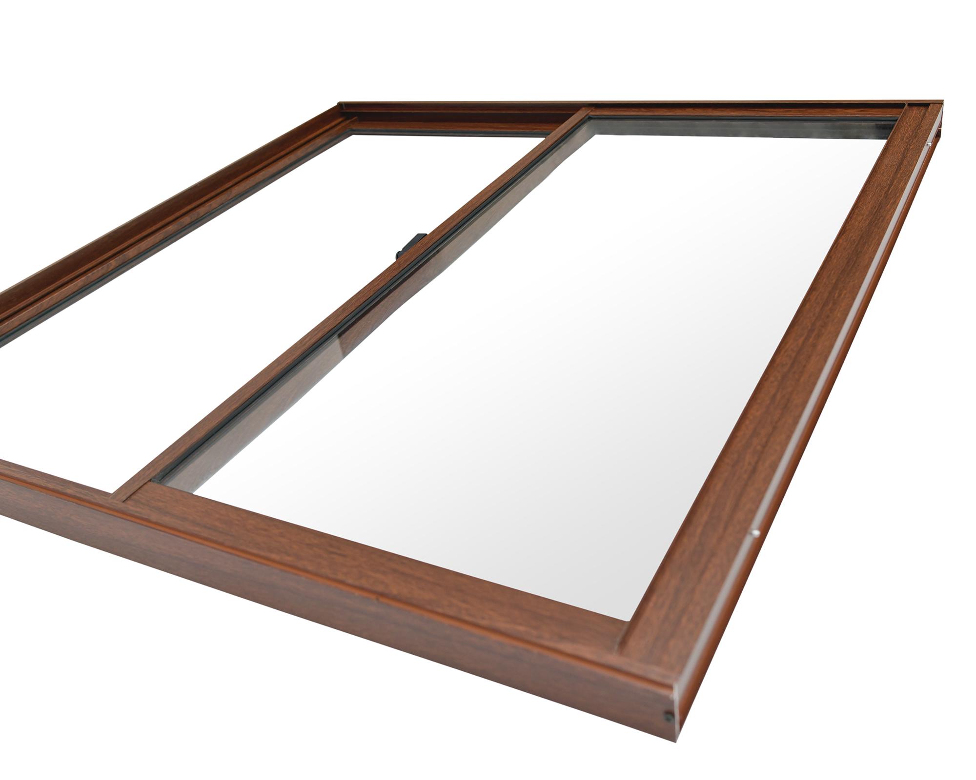 Ventana Aluminio 100x100 cm Corredera Madera-3