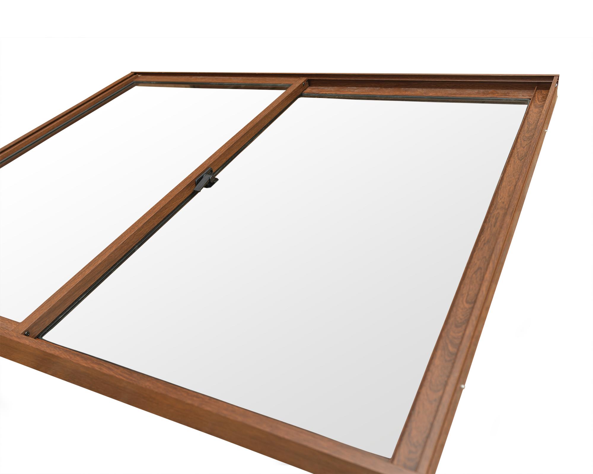 Ventana Aluminio 121x100 cm Corredera Madera-3