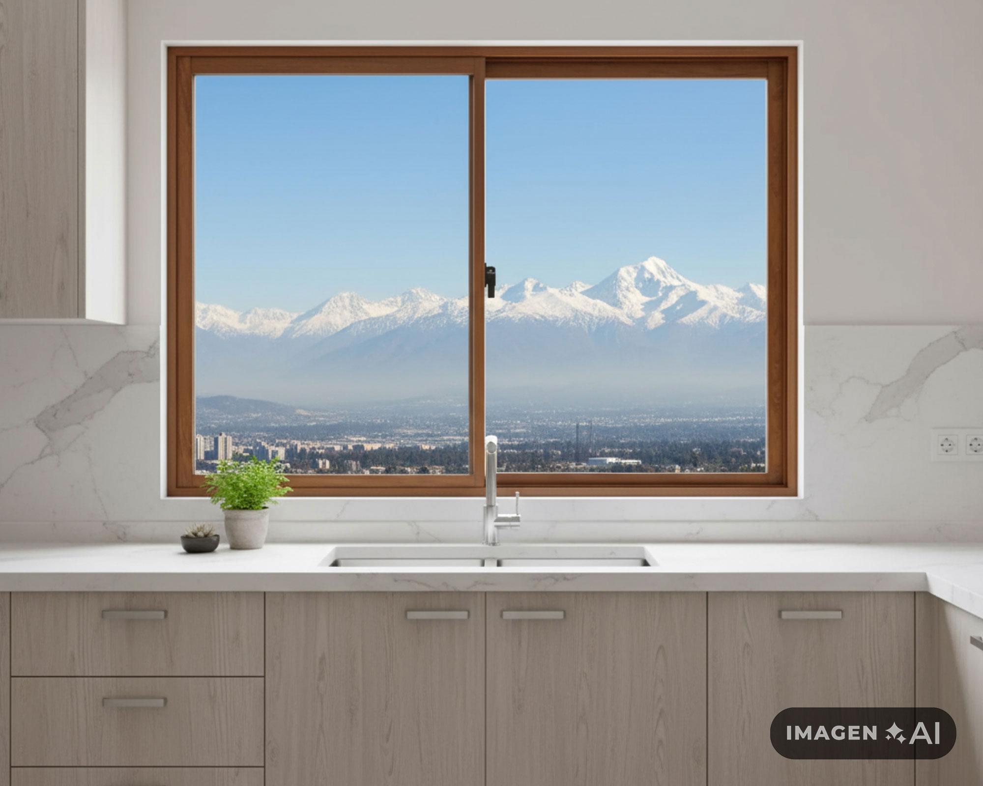 Ventana Aluminio 121x100 cm Corredera Madera-6