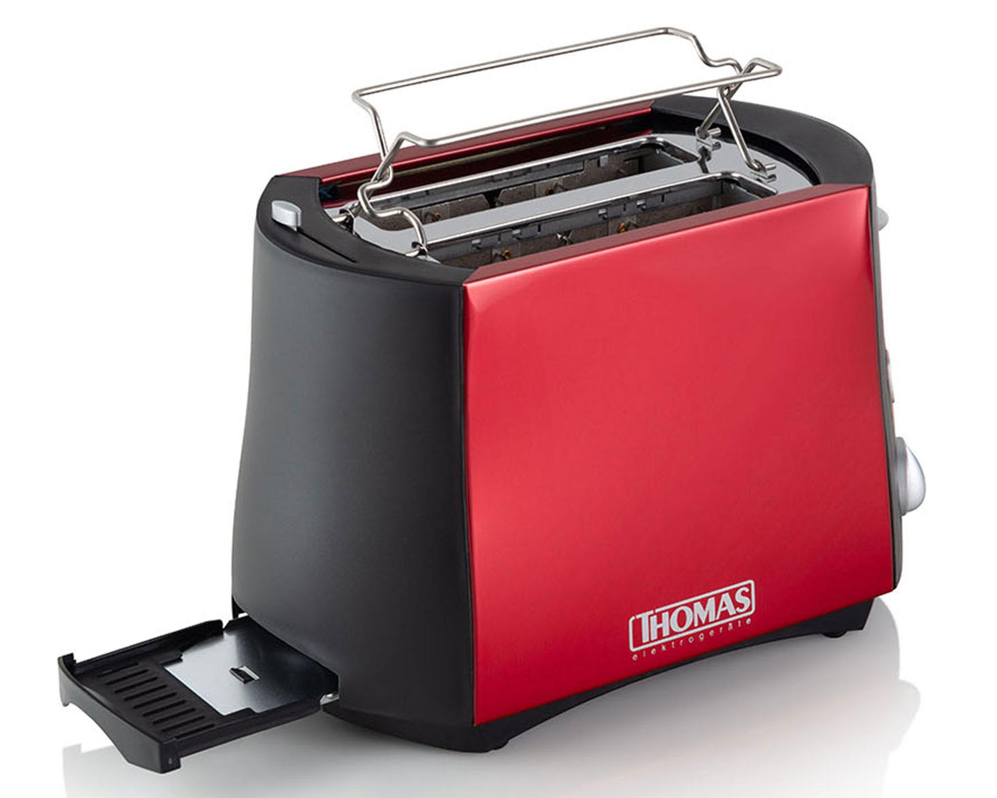 Tostador 2 rebanadas 800W TH-120R rojo Thomas-1