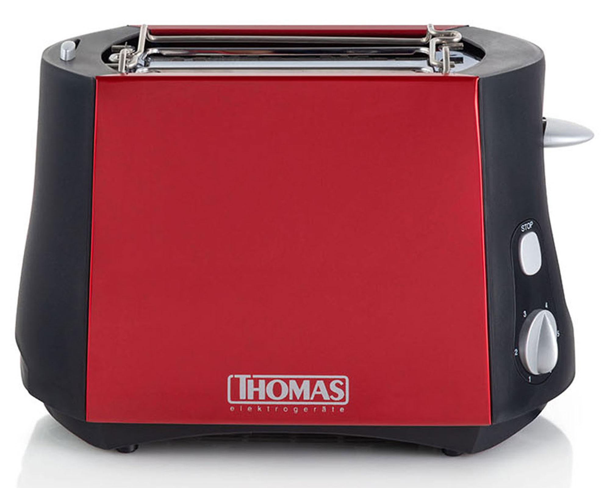 Tostador 2 rebanadas 800W TH-120R rojo Thomas-2