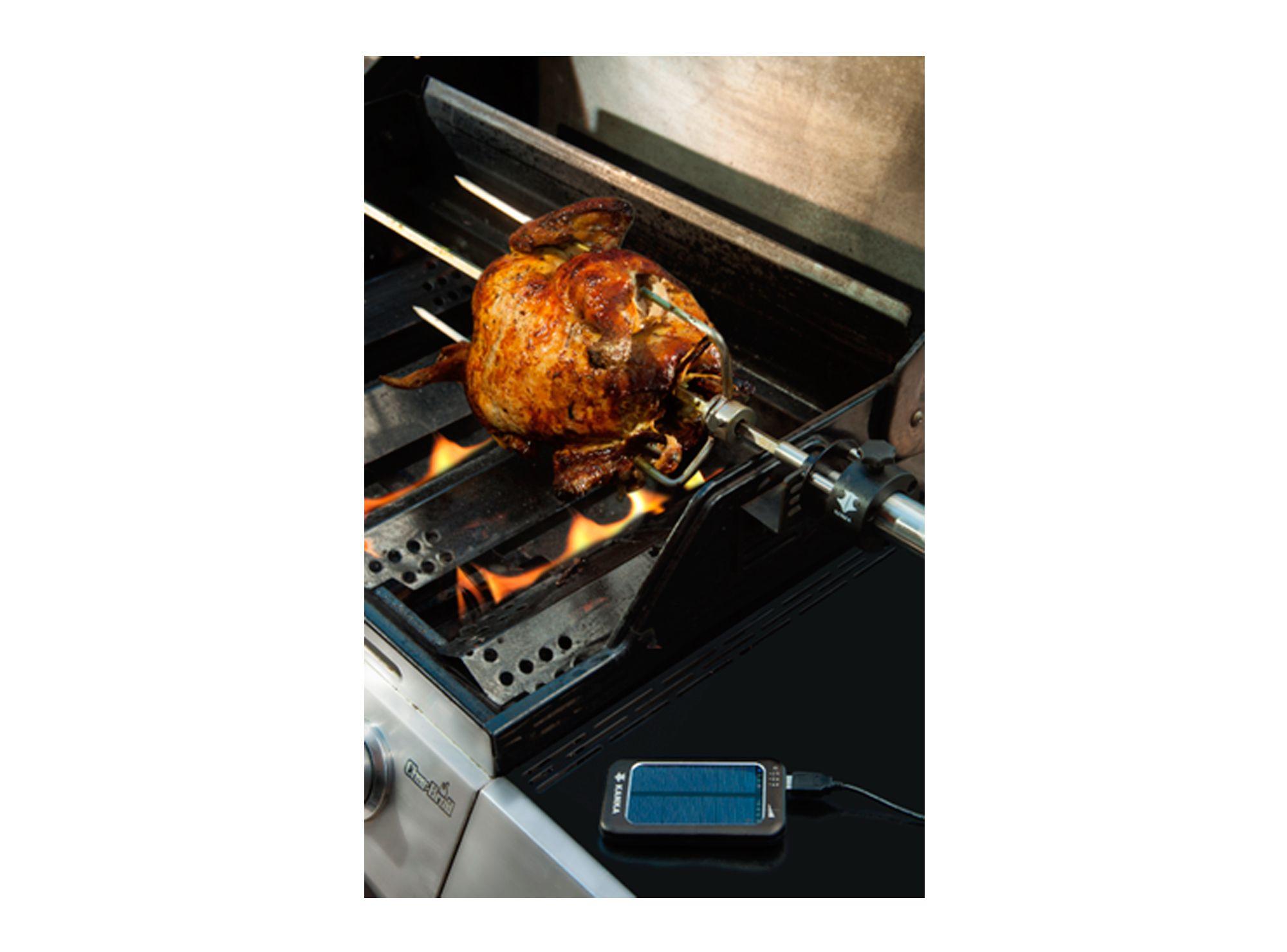Batería recargable cargador solar asador aluminio borde negro Kanka.-2