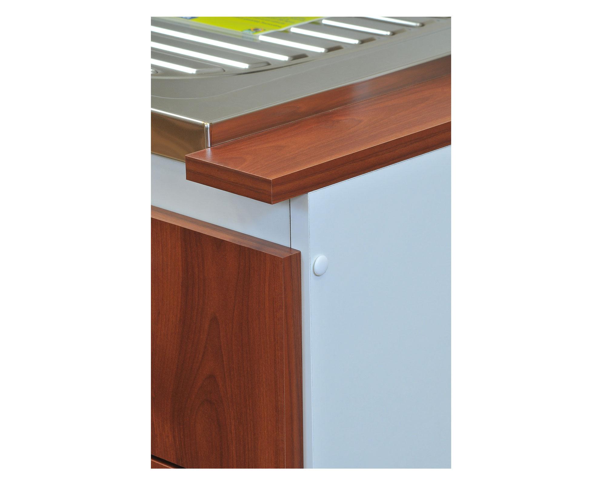Kit cocina 5 puertas Lonquimay blanco/cerezo + lavaplatos izquierdo Mobikit-7
