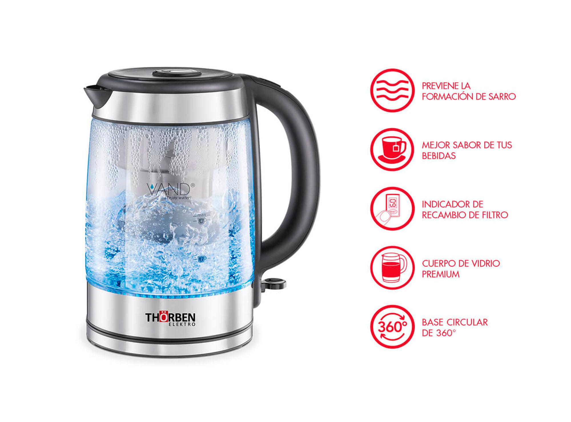 Hervidor 1,7 litros Thor Aquafilter glass Thorben-6