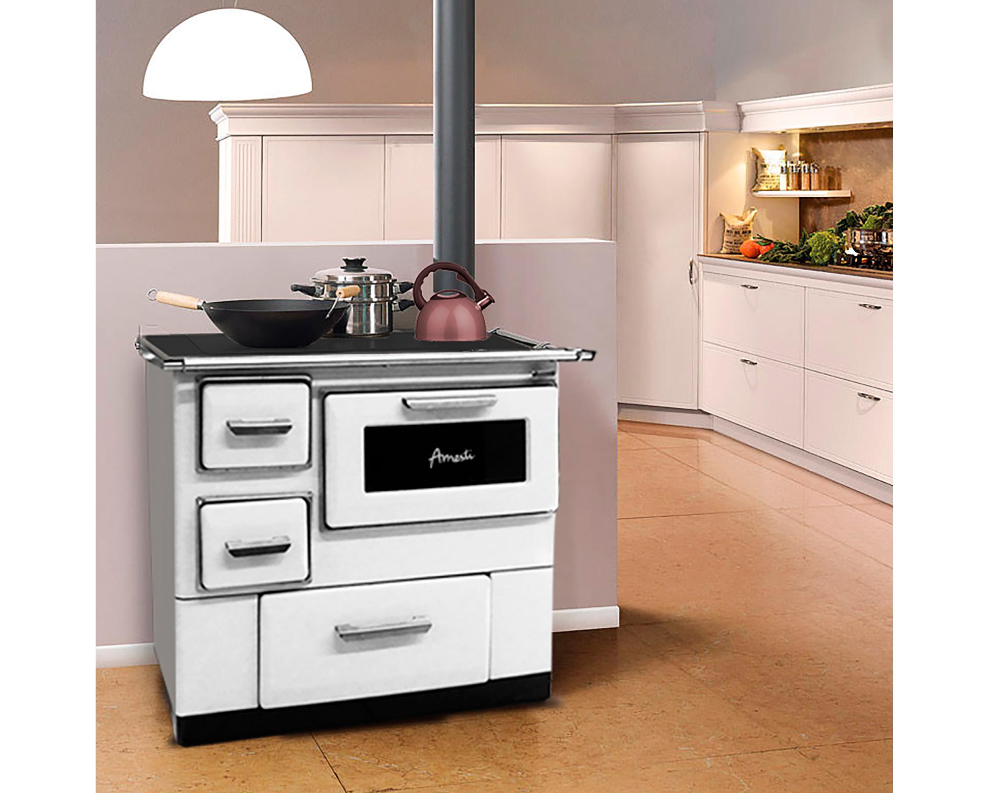 Cocina leña 9500W Angelina blanco-6