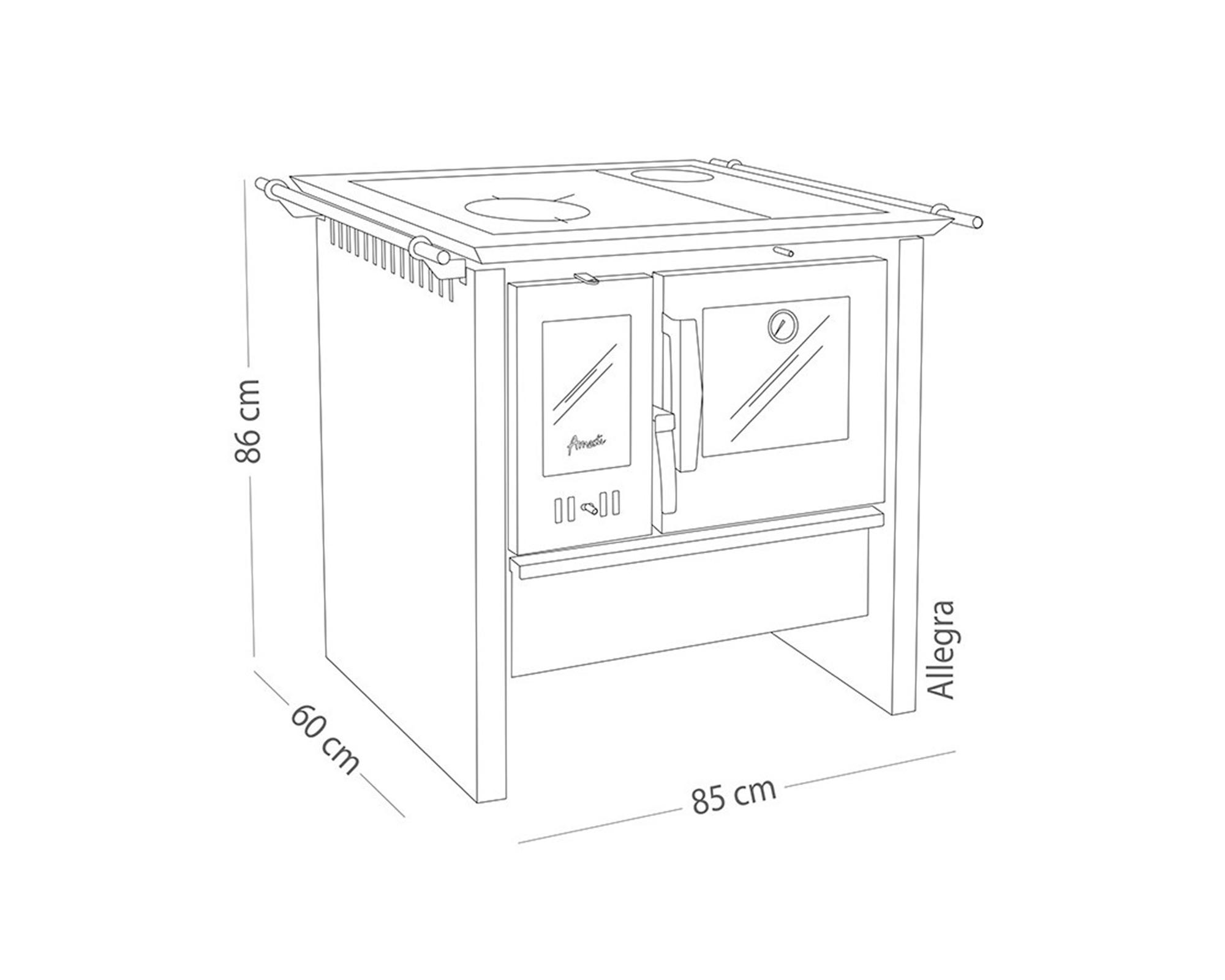 Cocina leña 9000W Allegra rojo-3