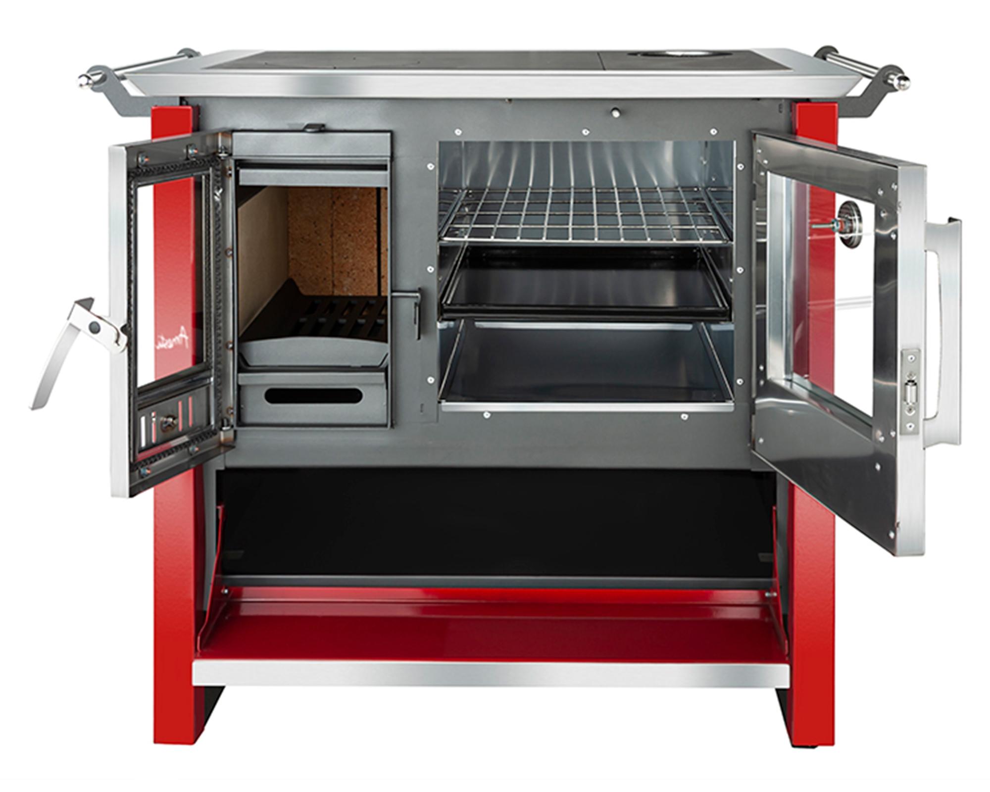 Cocina leña 9000W Allegra rojo-2