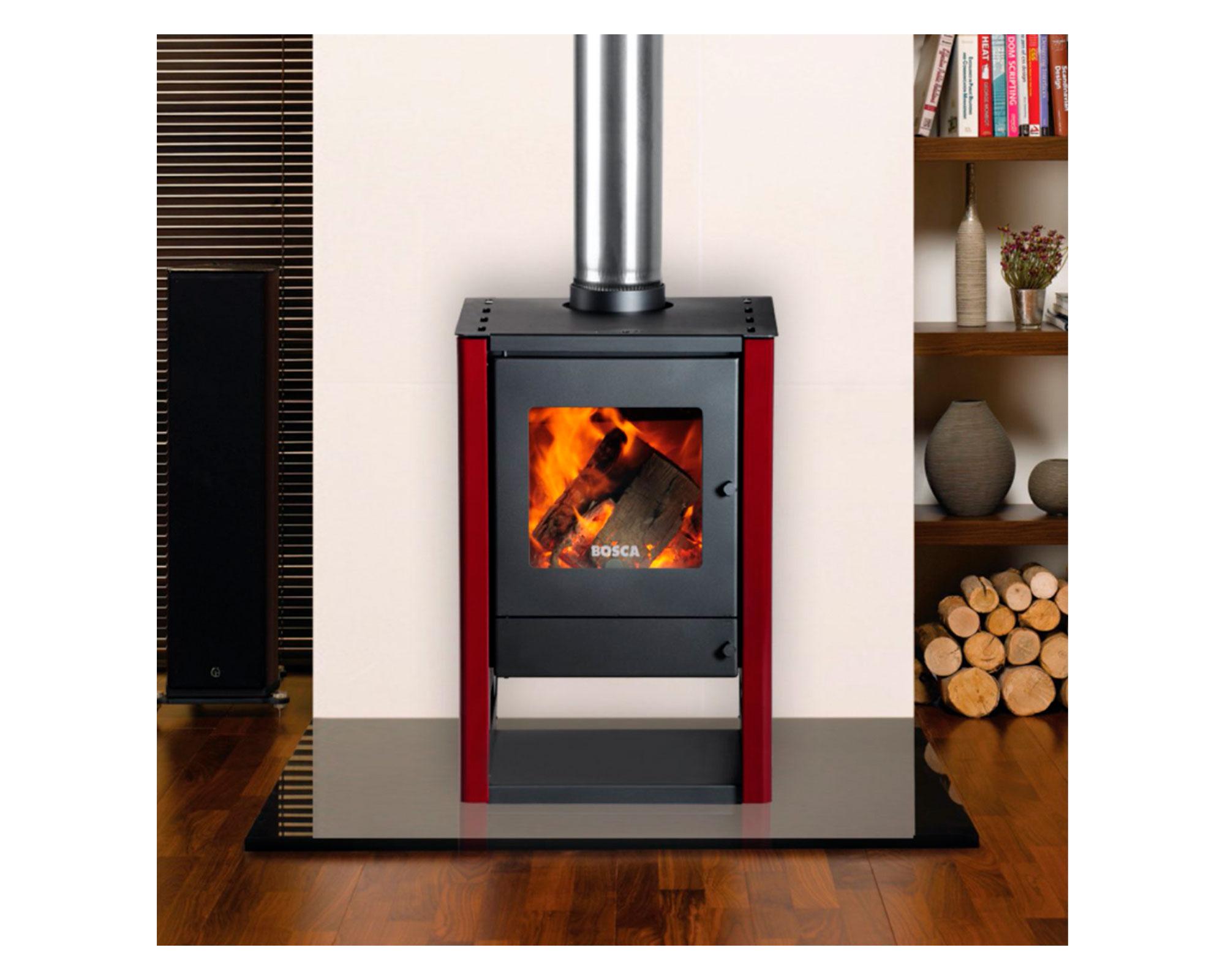 Calefactor a leña Gold 380 burdeo 10500 W-3